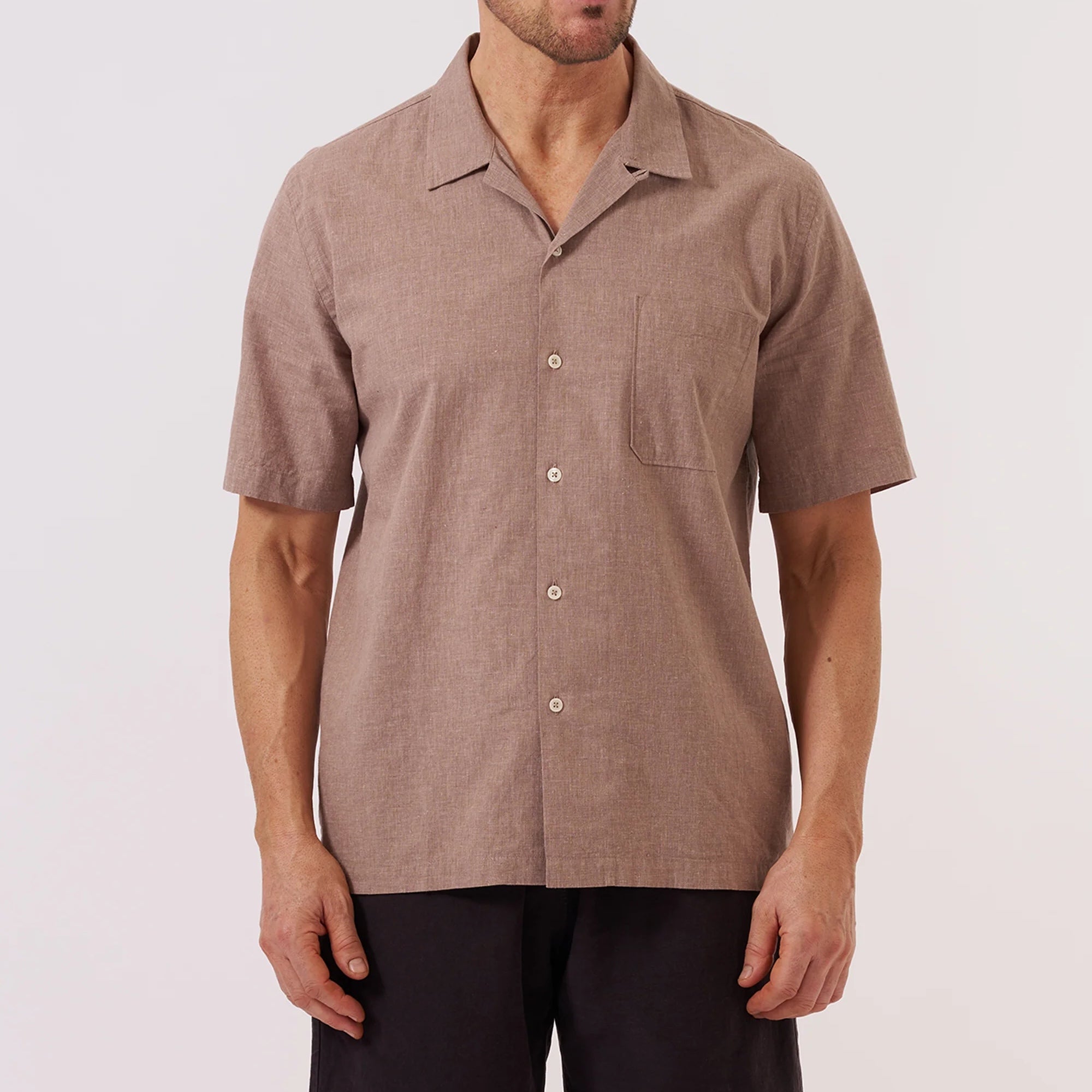 Sido Linen Road Shirt - Brown - Universal Works - STAG Provisions - Tops - S/S Woven - Solid