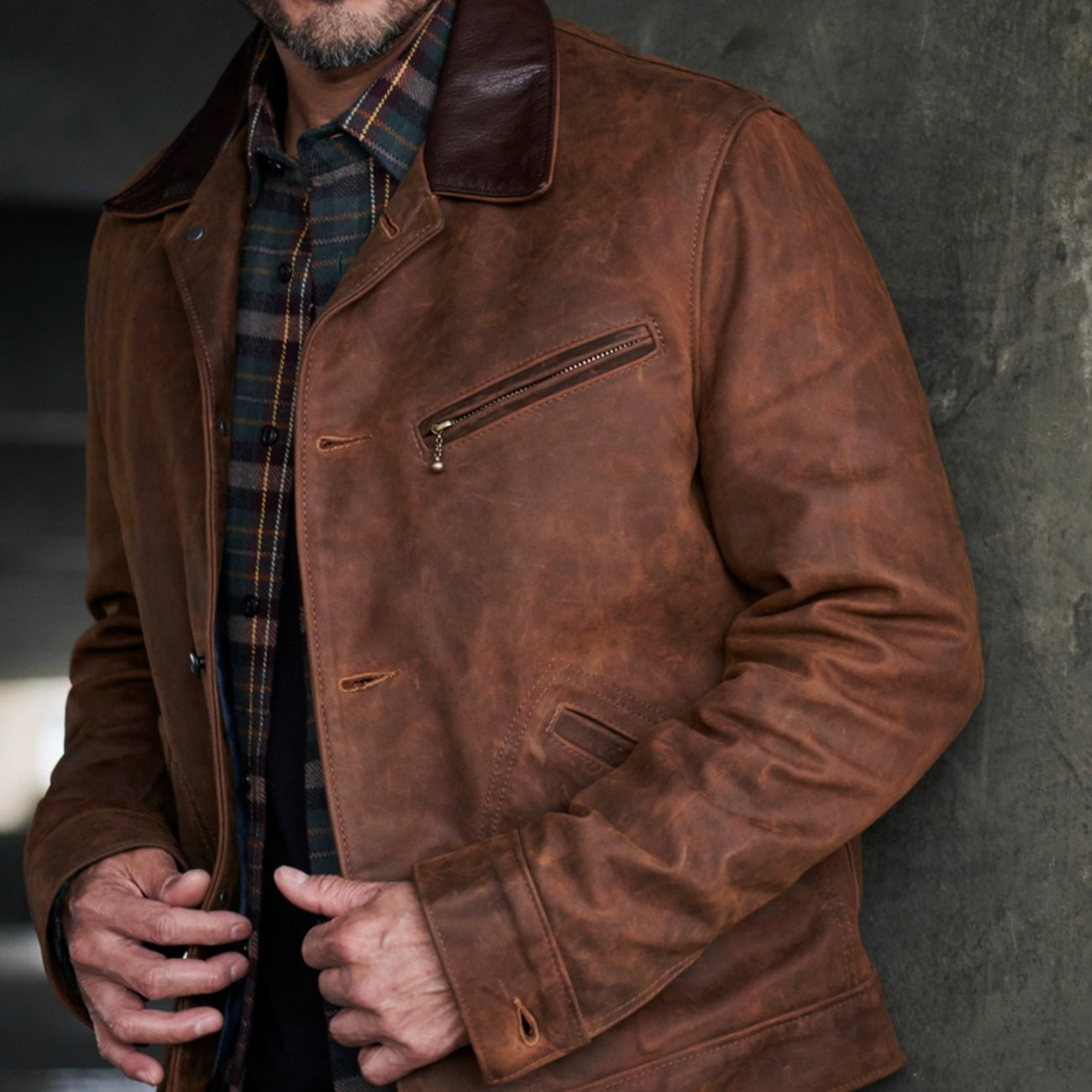 Nubuck Cowhide Mechanic Jacket - Brown - Schott - STAG Provisions - Outerwear - Coat / Jacket