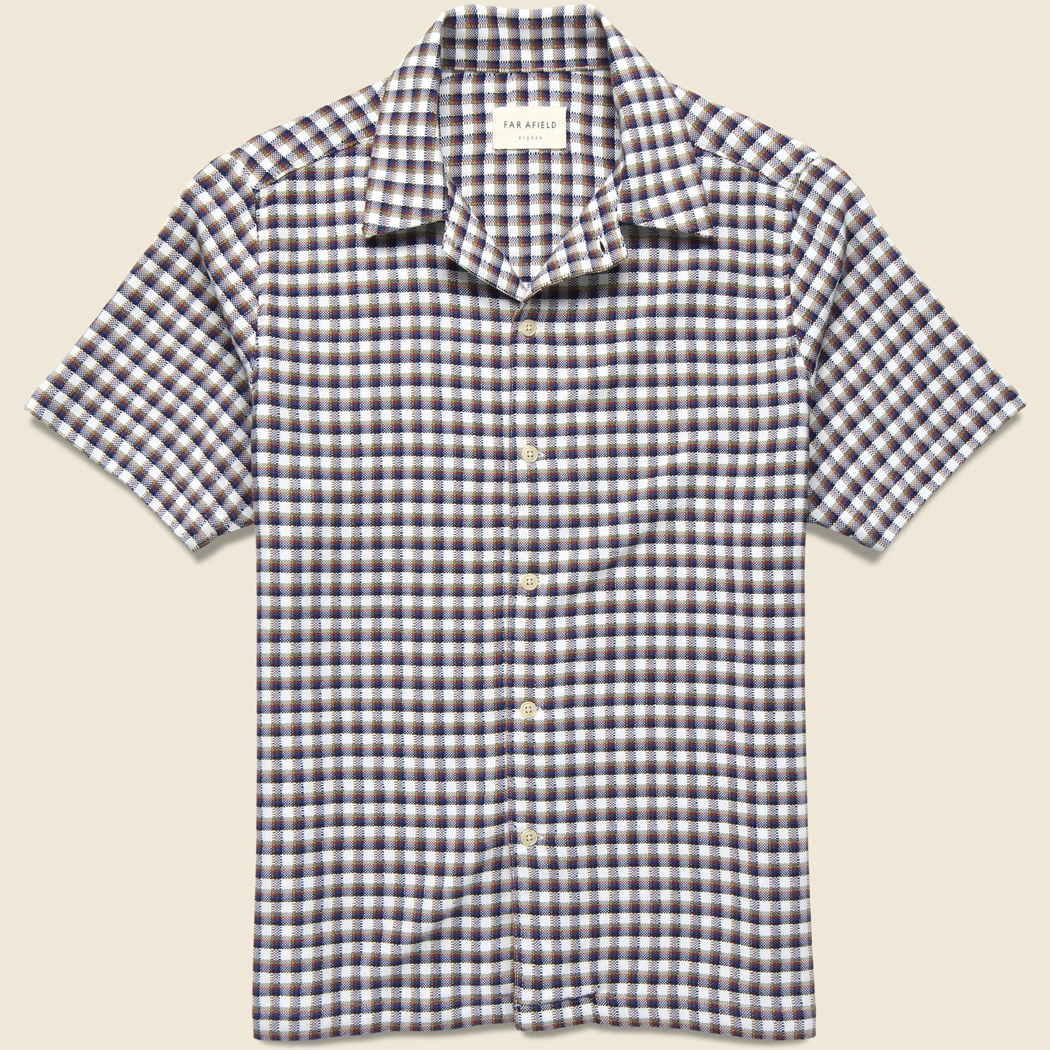 Busey Shirt - White Dobby Check - Far Afield - STAG Provisions - Tops - S/S Woven - Plaid