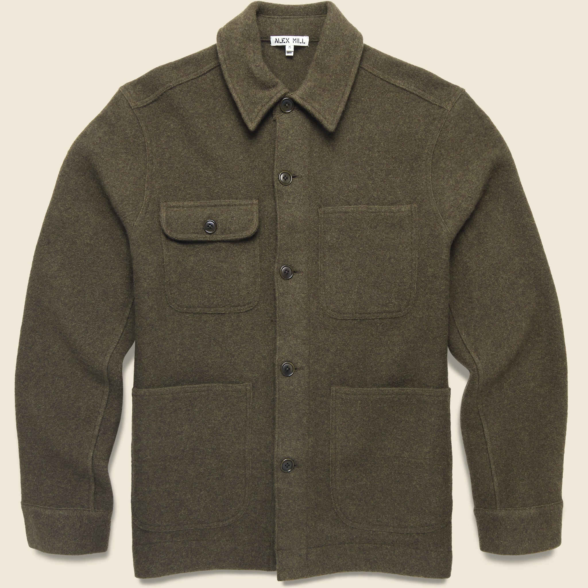 Boiled Wool Work Jacket - Heather Olive - Alex Mill - STAG Provisions - Outerwear - Coat / Jacket