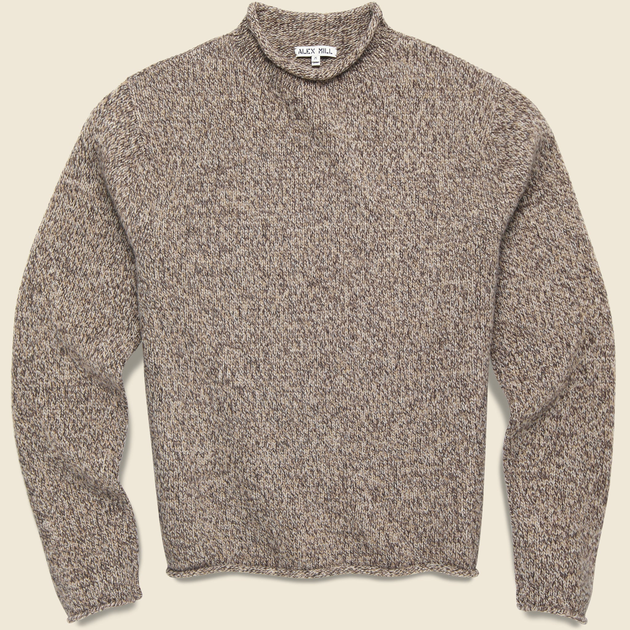 Tweed Roll Neck Sweater - Marled Cedar - Alex Mill - STAG Provisions - Tops - Sweater