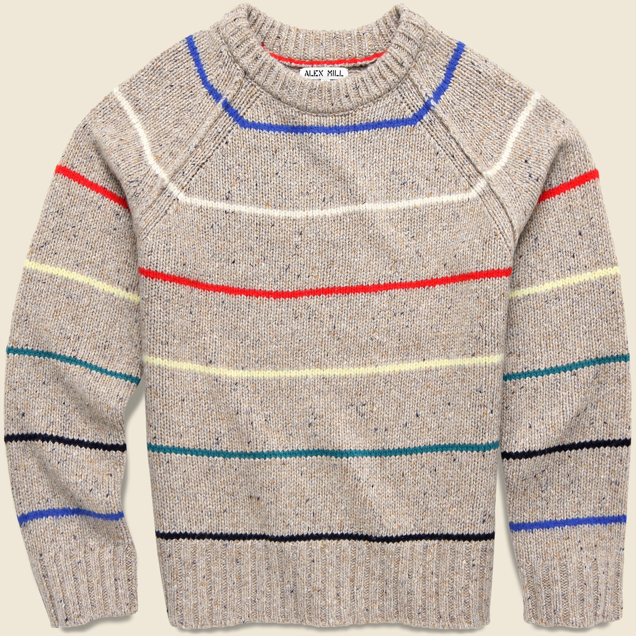 Raglan Striped Crew Sweater - Oatmeal - Alex Mill - STAG Provisions - Tops - Sweater