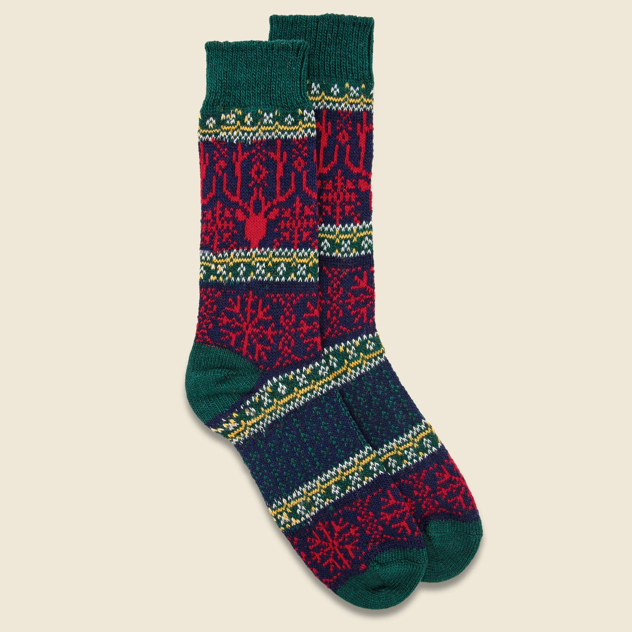 Wool Fair Isle Crew Sock - Currant - American Trench - STAG Provisions - Accessories - Socks
