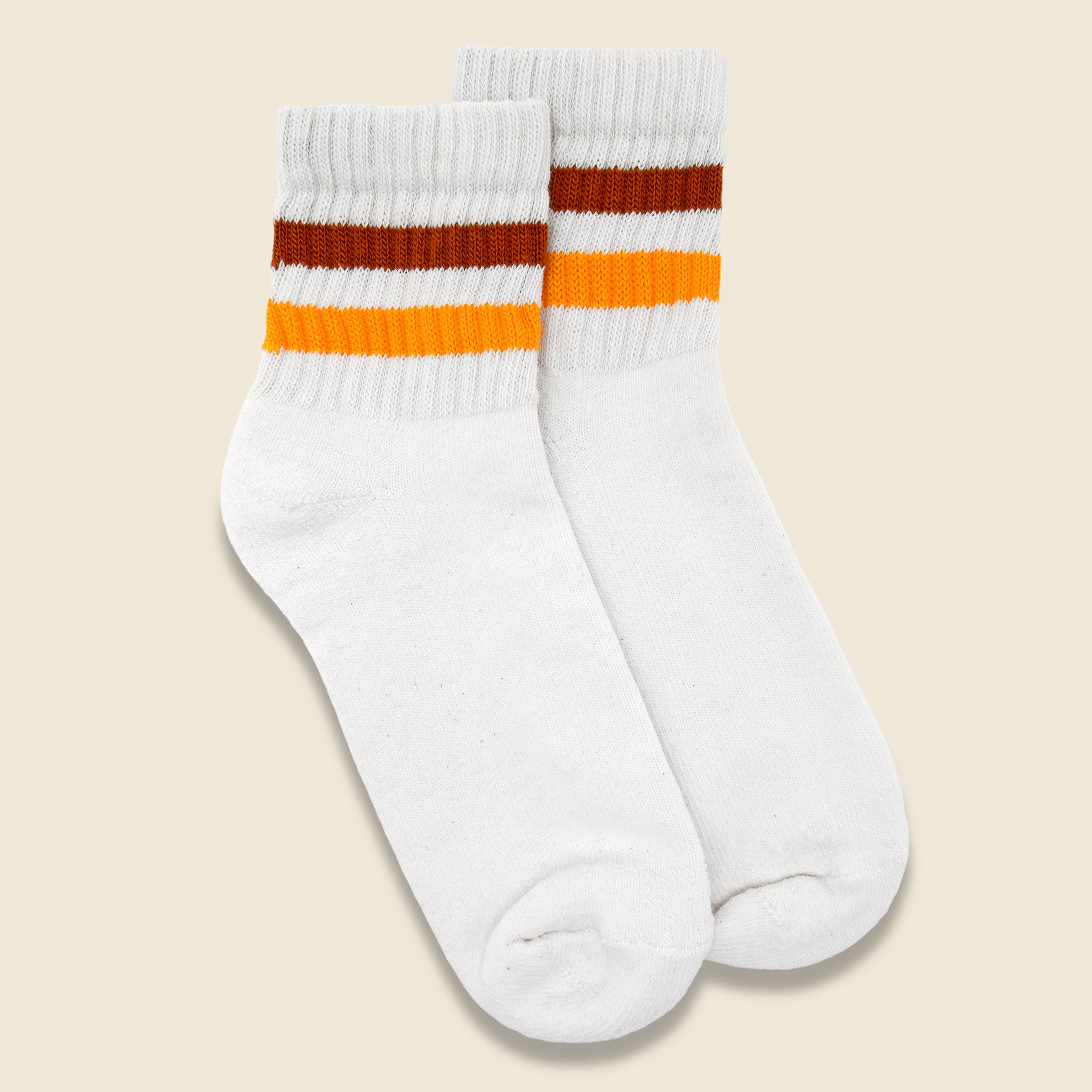 Retro Stripe Quarter Crew Sock - Texas Orange/Gold - American Trench - STAG Provisions - Accessories - Socks