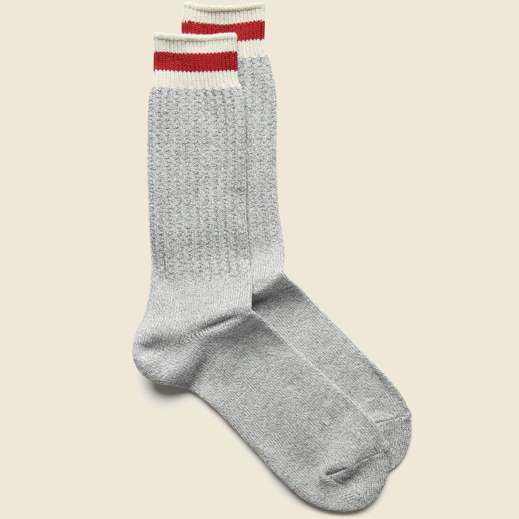 Tuck Cuff Stripe Crew Sock - Light Grey - Anonymous Ism - STAG Provisions - Accessories - Socks