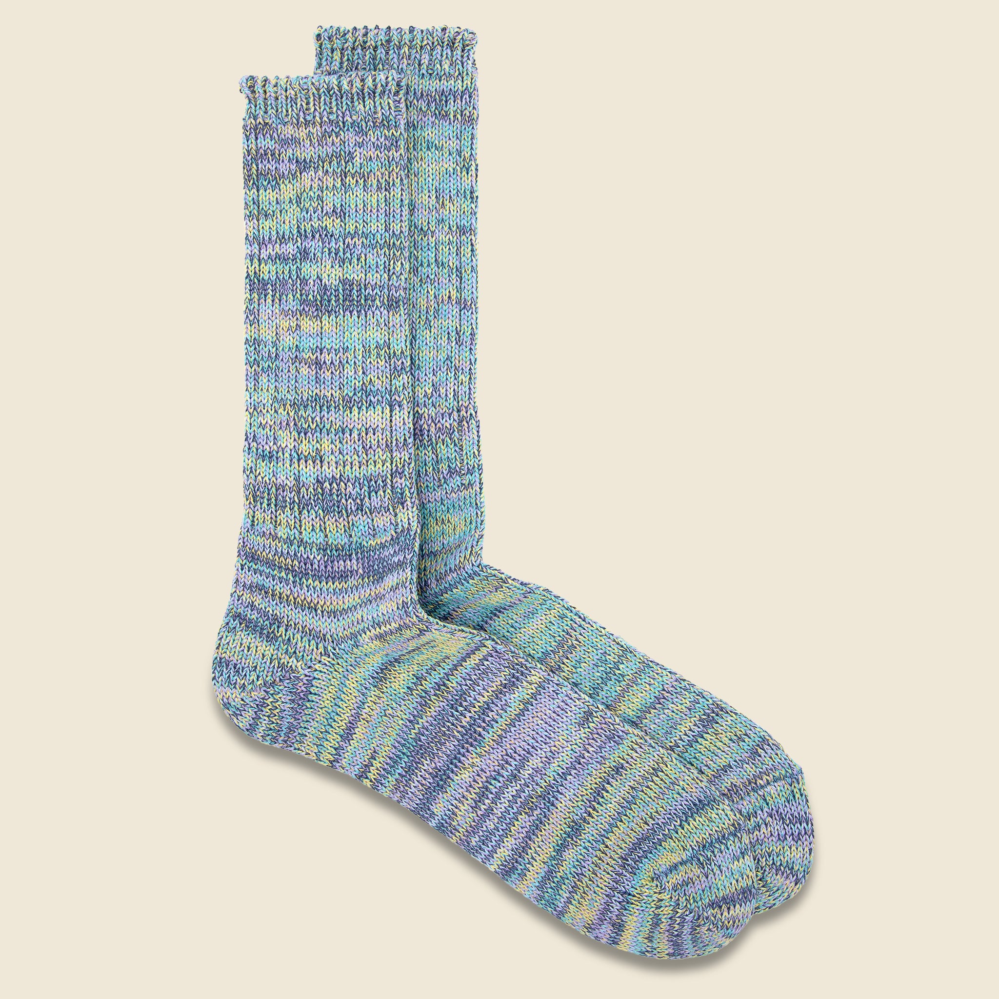 5 Color Mix Crew Sock - Blue/Teal - Anonymous Ism - STAG Provisions - Accessories - Socks