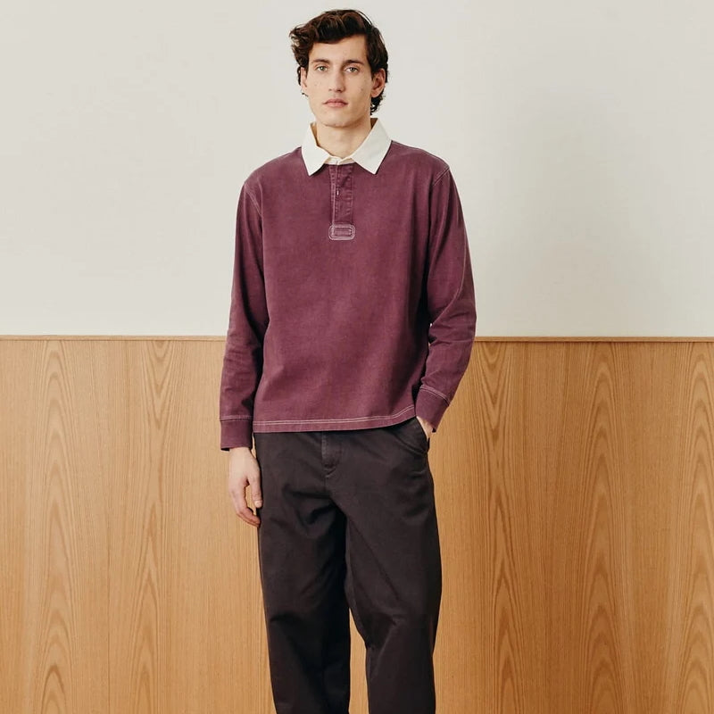 
                          Rugby Shirt - Wine - Corridor - STAG Provisions - Tops - L/S Knit
                        