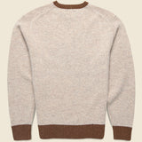 Intarsia Cowboy Crewneck Sweater - Beige - BEAMS+ - STAG Provisions - Tops - Sweater