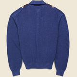 Striped Knit Polo - Blue - BEAMS+ - STAG Provisions - Tops - Sweater
