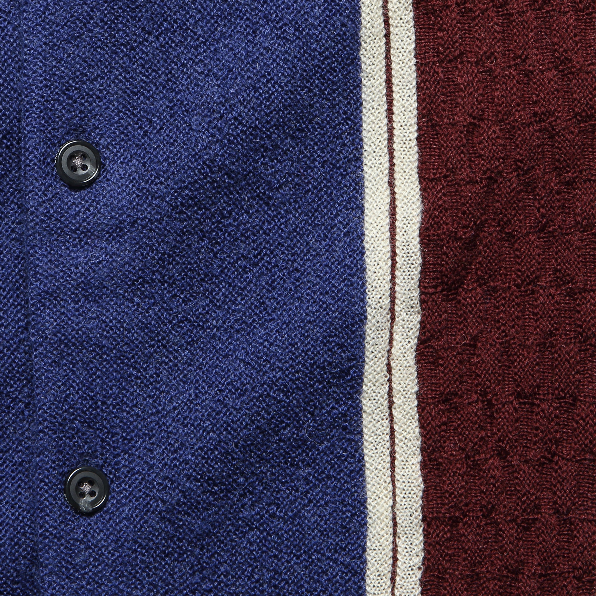 Striped Knit Polo - Blue - BEAMS+ - STAG Provisions - Tops - Sweater
