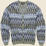 Jacquard Chevron Cardigan - Green - BEAMS+ - STAG Provisions - Tops - Sweater