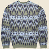 Jacquard Chevron Cardigan - Green - BEAMS+ - STAG Provisions - Tops - Sweater