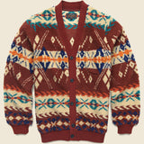 Boa Jacquard Cardigan - Brown - BEAMS+ - STAG Provisions - Tops - Sweater