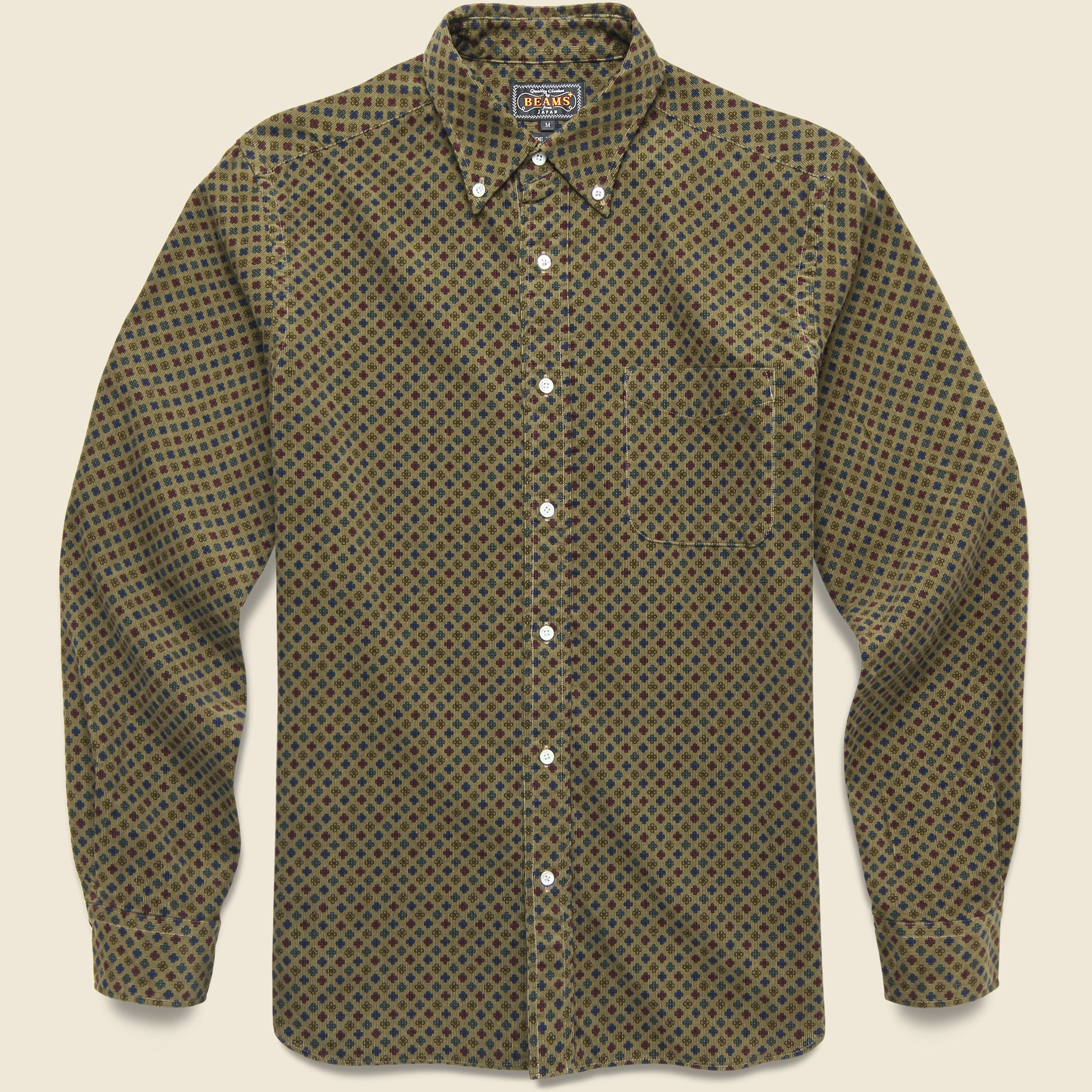 Corduroy Print Shirt - Brown - BEAMS+ - STAG Provisions - Tops - L/S Woven - Corduroy