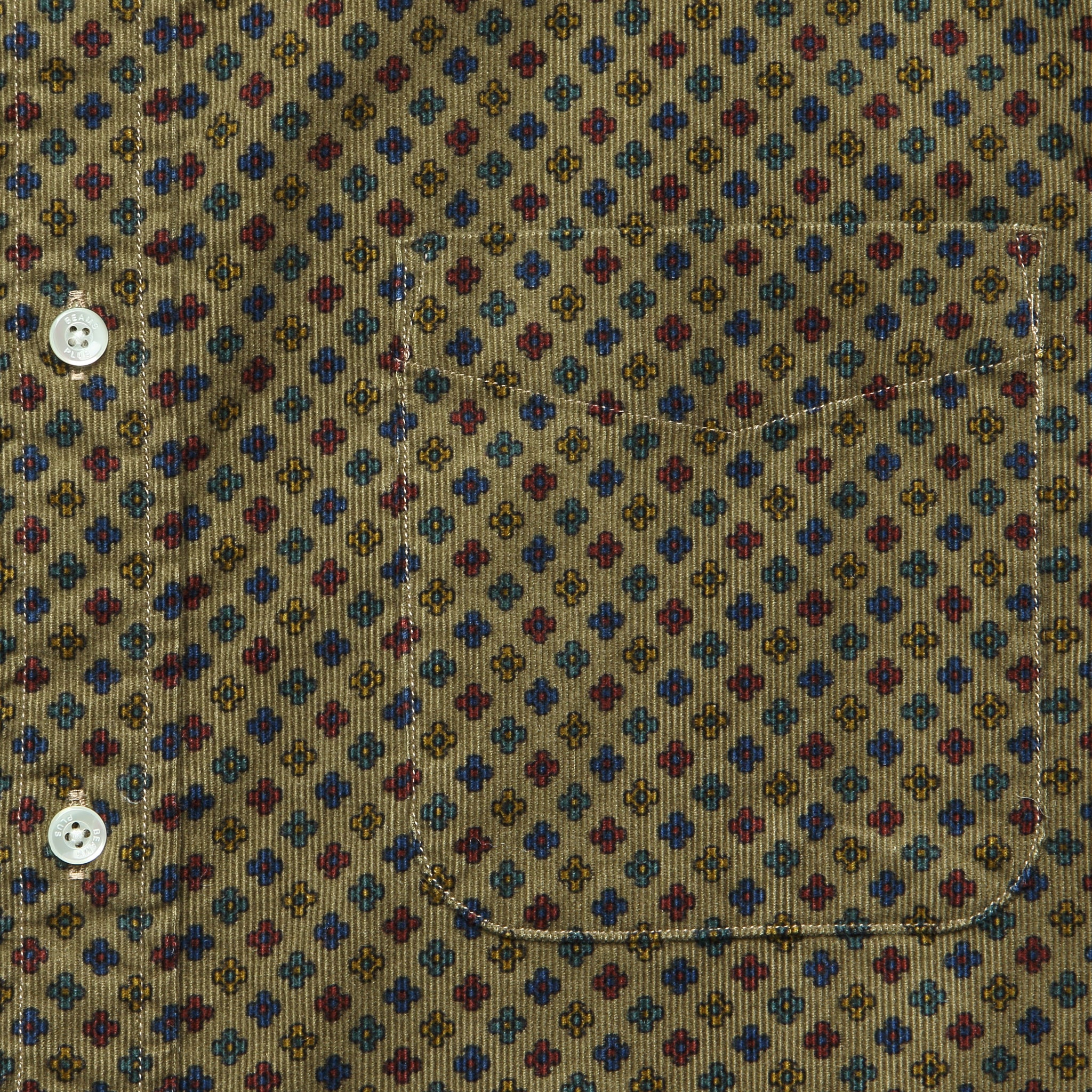 Corduroy Print Shirt - Brown - BEAMS+ - STAG Provisions - Tops - L/S Woven - Corduroy