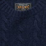 Cable Crewneck Sweater - Navy - BEAMS+ - STAG Provisions - Tops - Sweater