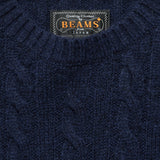 Cable Crewneck Sweater - Navy - BEAMS+ - STAG Provisions - Tops - Sweater