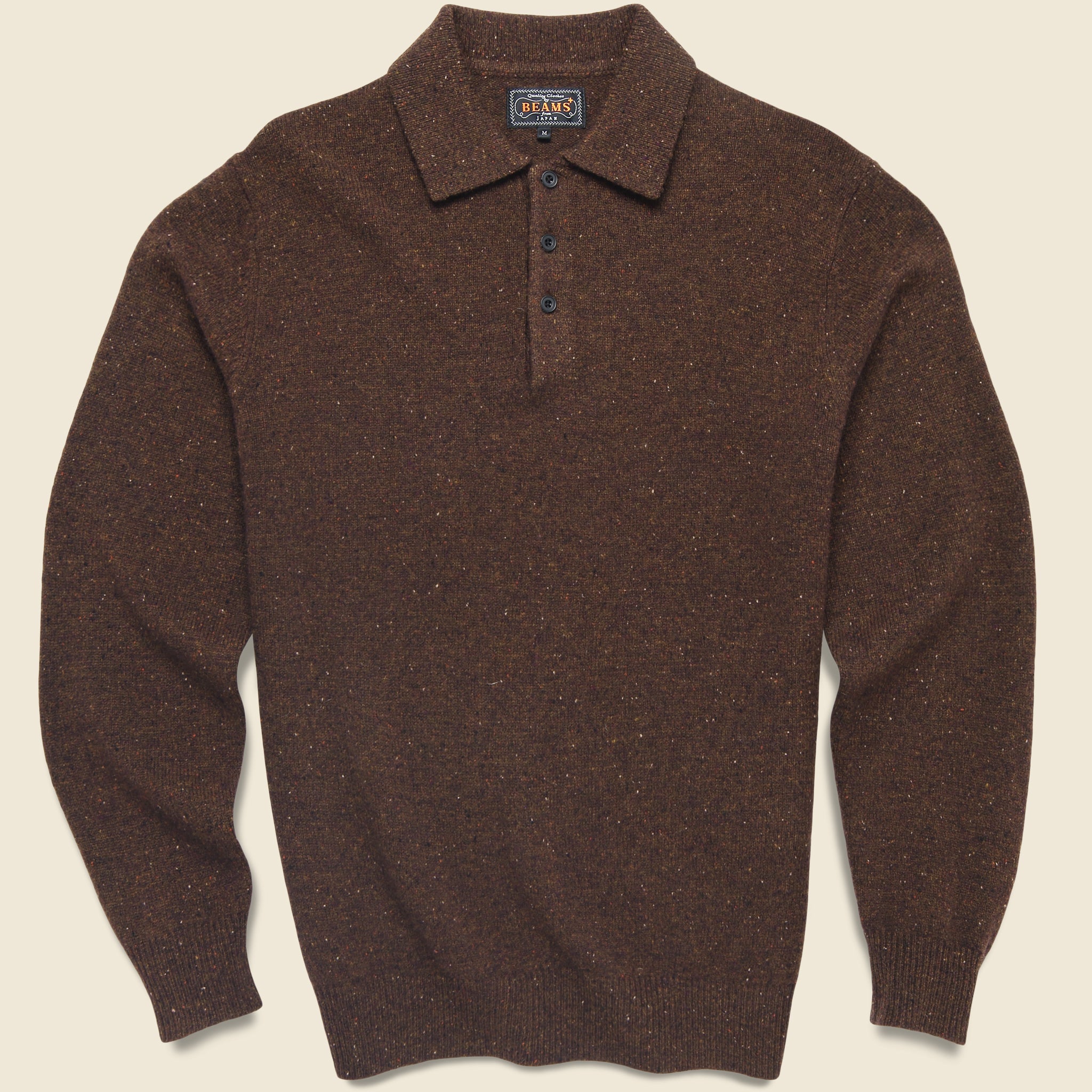 Knit Polo - Brown - BEAMS+ - STAG Provisions - Tops - Sweater