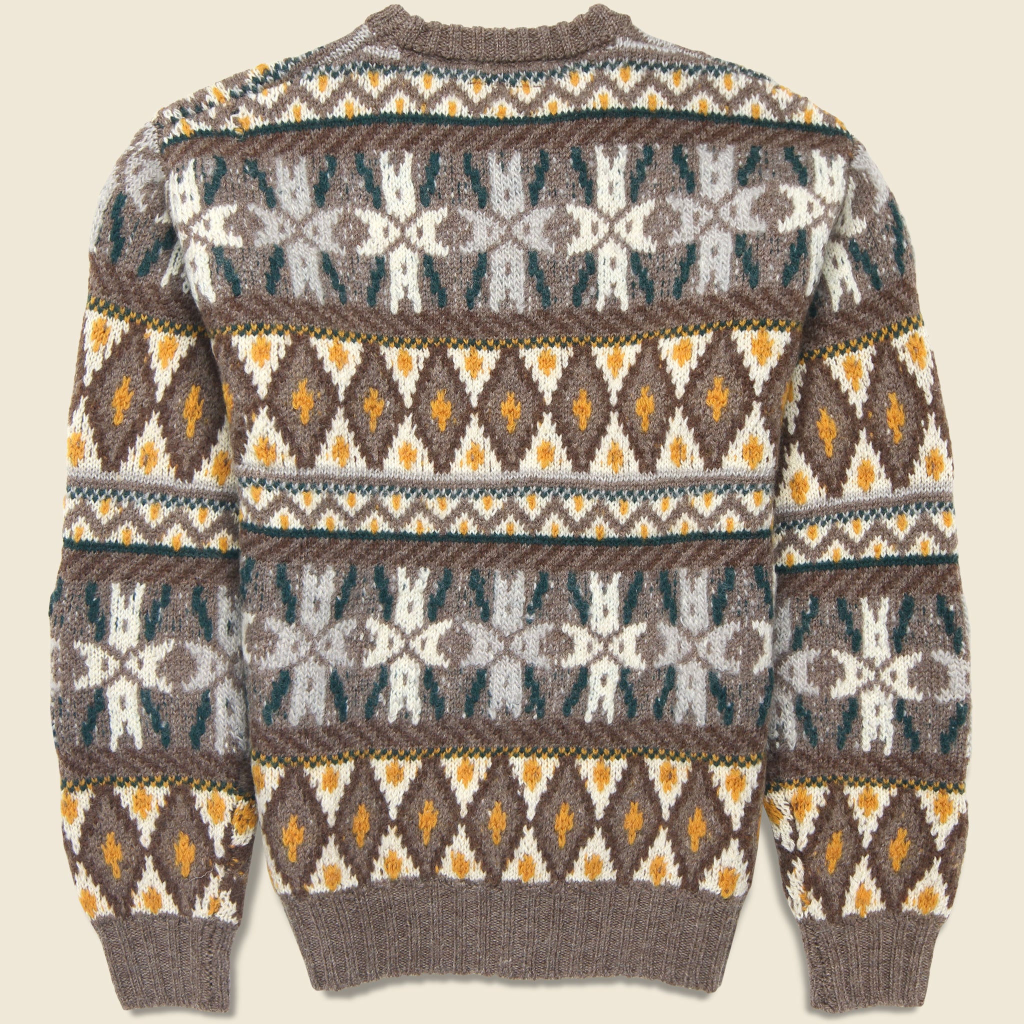 Fair Isle Crew Sweater - Brown - BEAMS+ - STAG Provisions - Tops - Sweater