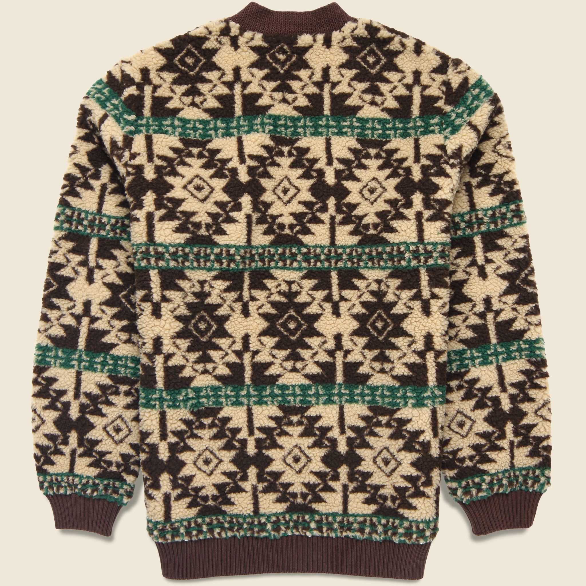 Boa Jacquard Cardigan - Brown - BEAMS+ - STAG Provisions - Tops - Sweater