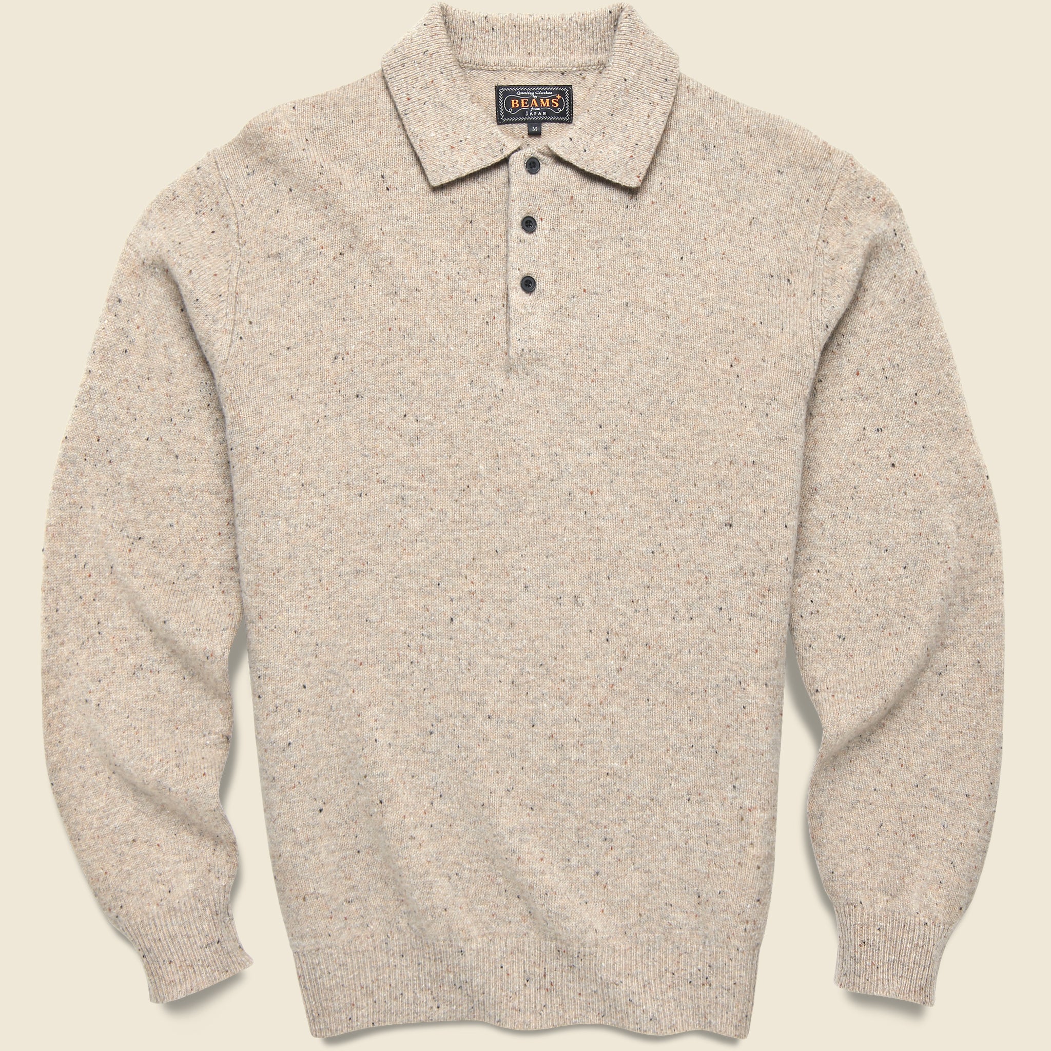 Knit Polo - Beige - BEAMS+ - STAG Provisions - Tops - Sweater