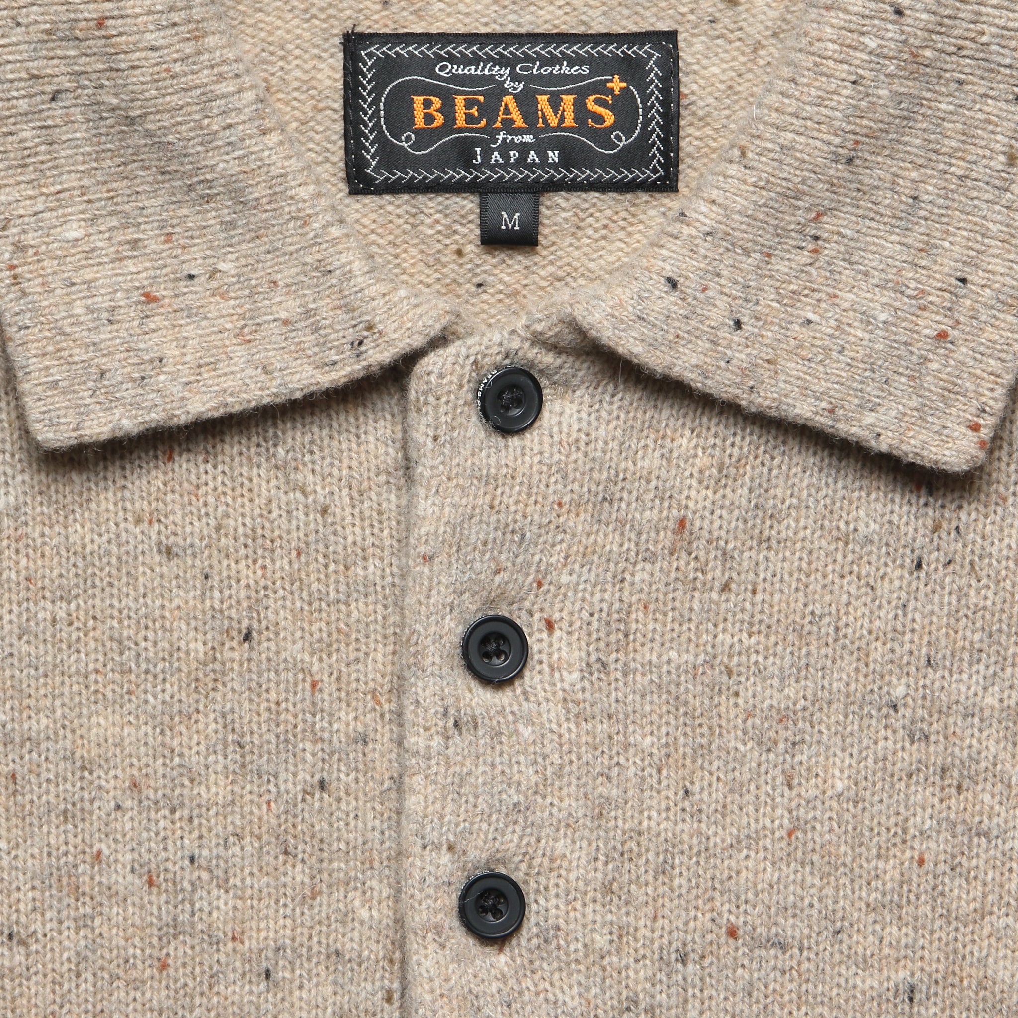
                          Knit Polo - Beige - BEAMS+ - STAG Provisions - Tops - Sweater
                        