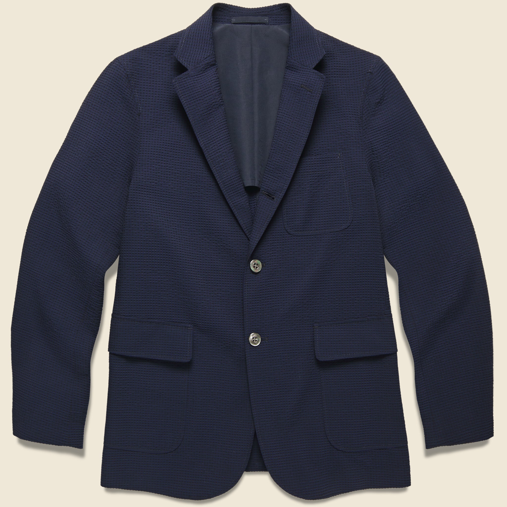 3B Seersucker Sport Jacket - Navy - BEAMS+ - STAG Provisions - Suiting - Sport Coat