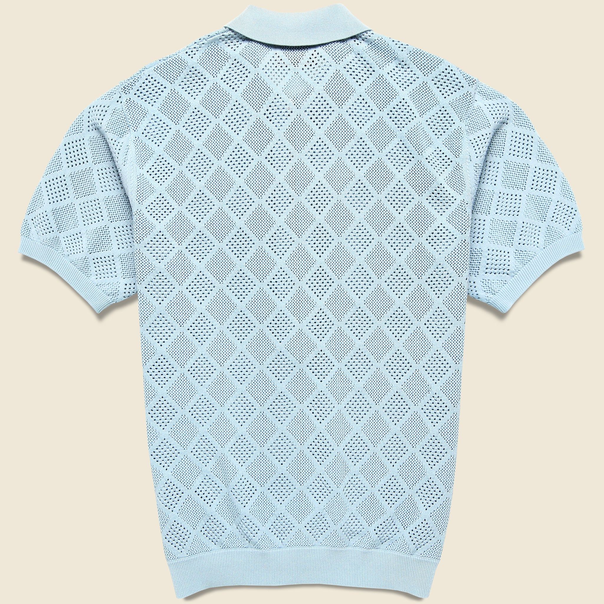 Mesh Zip Polo - Sax - BEAMS+ - STAG Provisions - Tops - S/S Knit