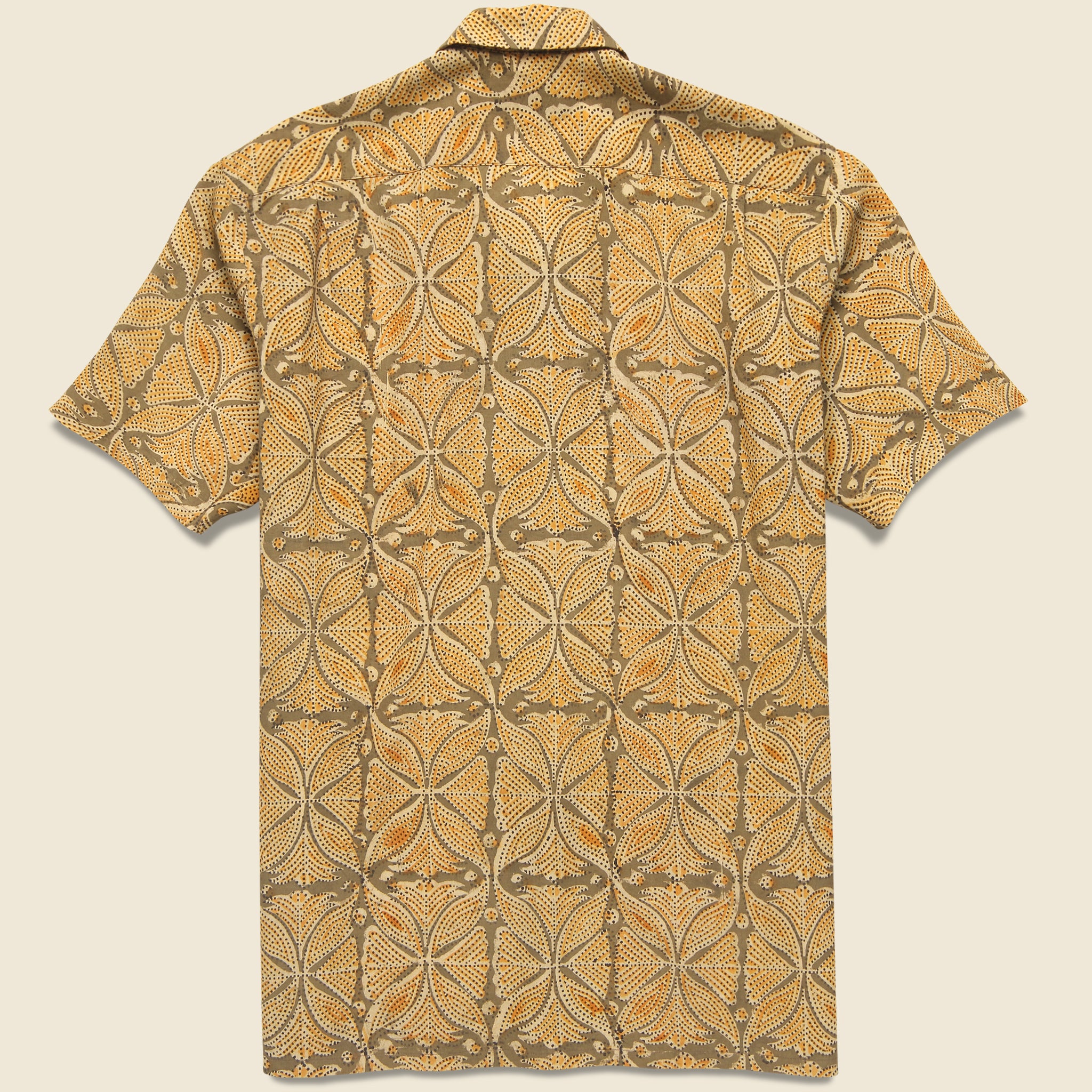 
                          Open Collar Floral Block Print Shirt - Khaki - BEAMS+ - STAG Provisions - Tops - S/S Woven - Other Pattern
                        