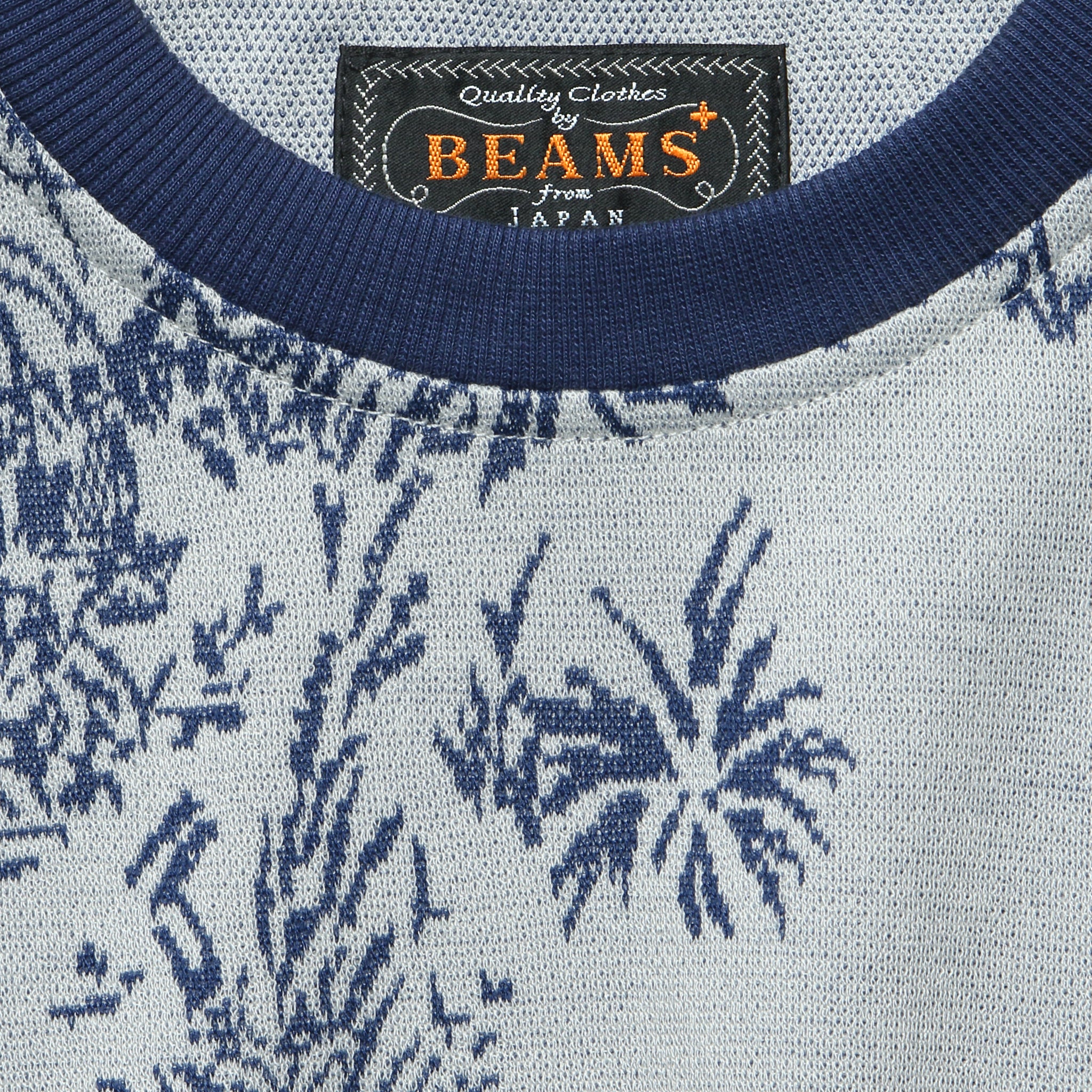 
                          Knit Jacquard Bird Tee - White - BEAMS+ - STAG Provisions - Tops - S/S Knit
                        