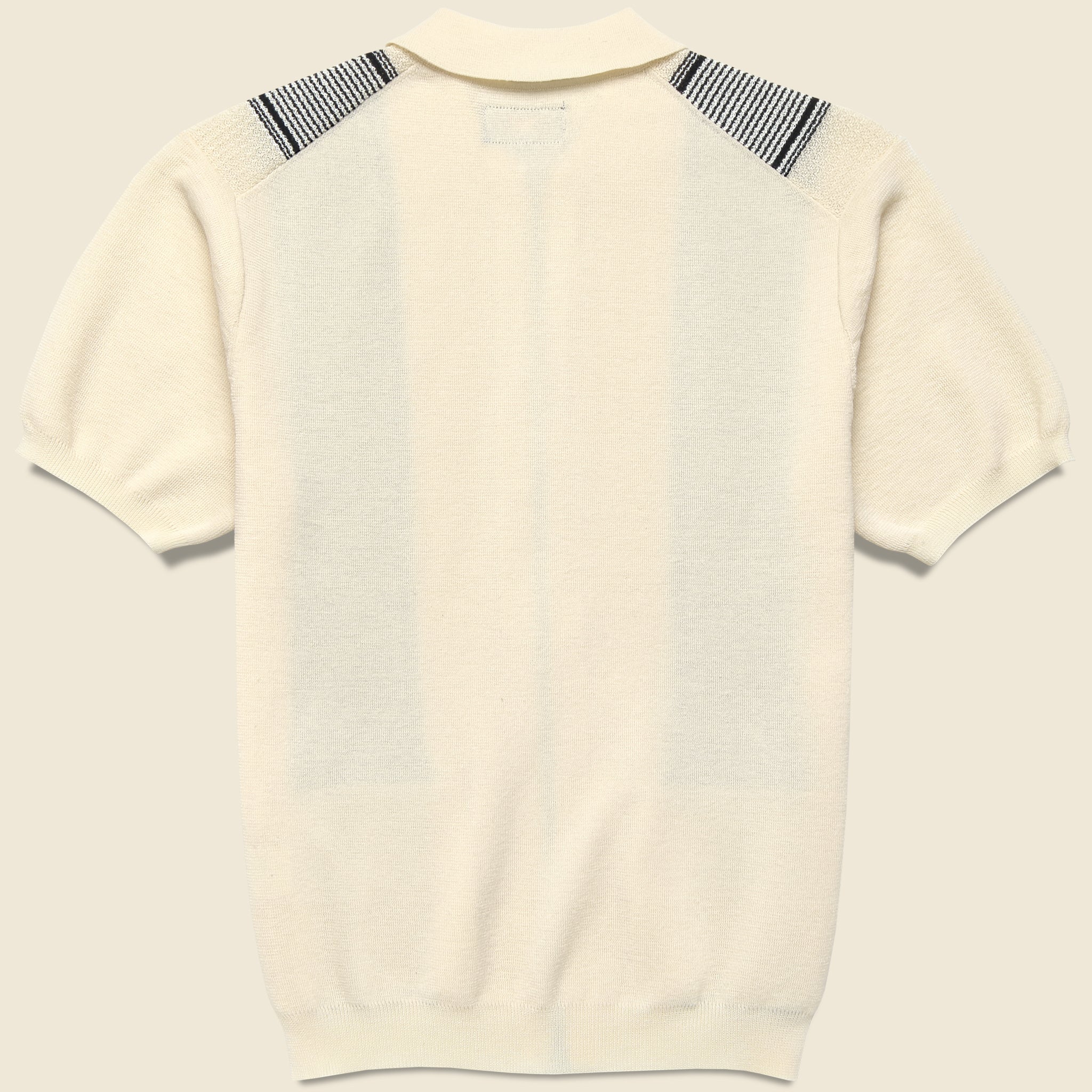 Zip Knit Polo - Off White - BEAMS+ - STAG Provisions - Tops - S/S Knit