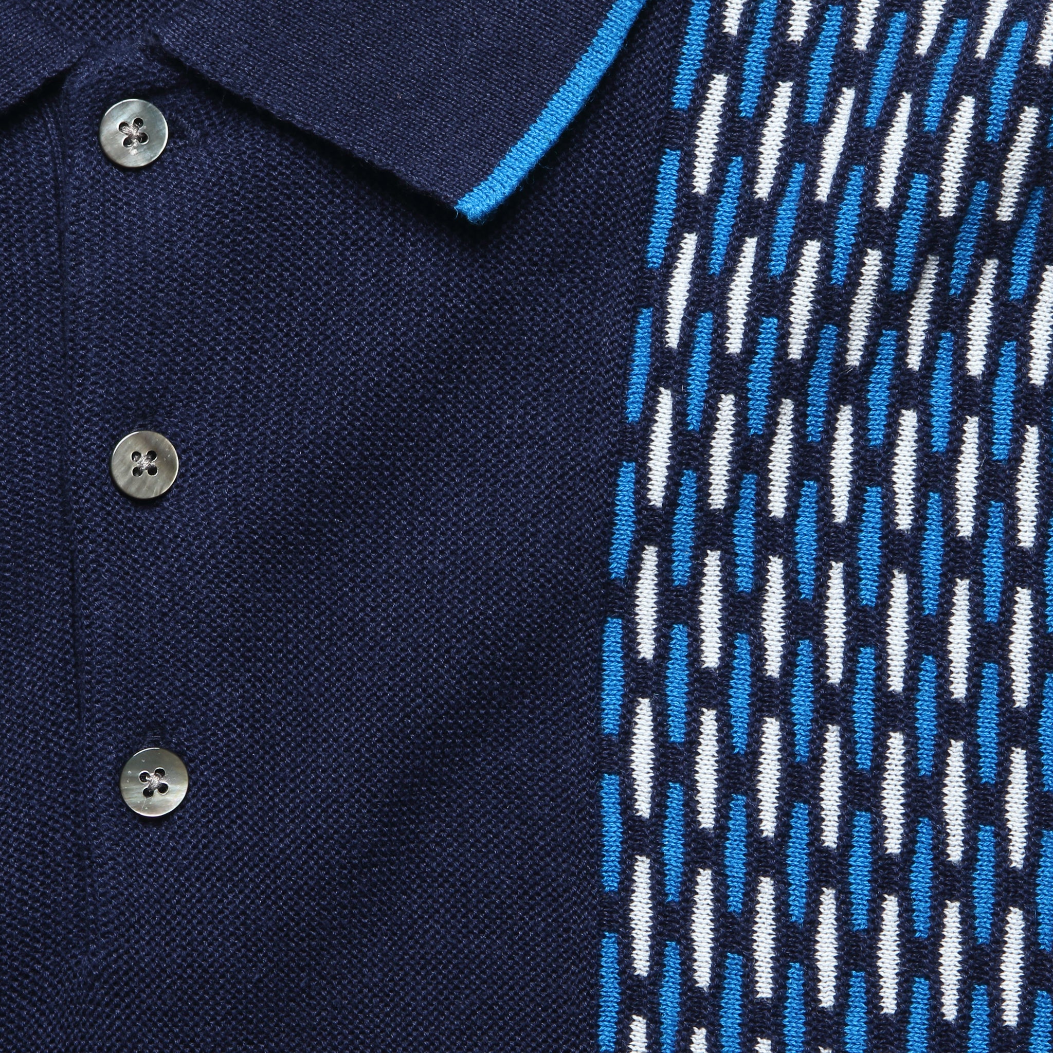 
                          Jacquard Knit Polo - Navy - BEAMS+ - STAG Provisions - Tops - S/S Knit
                        