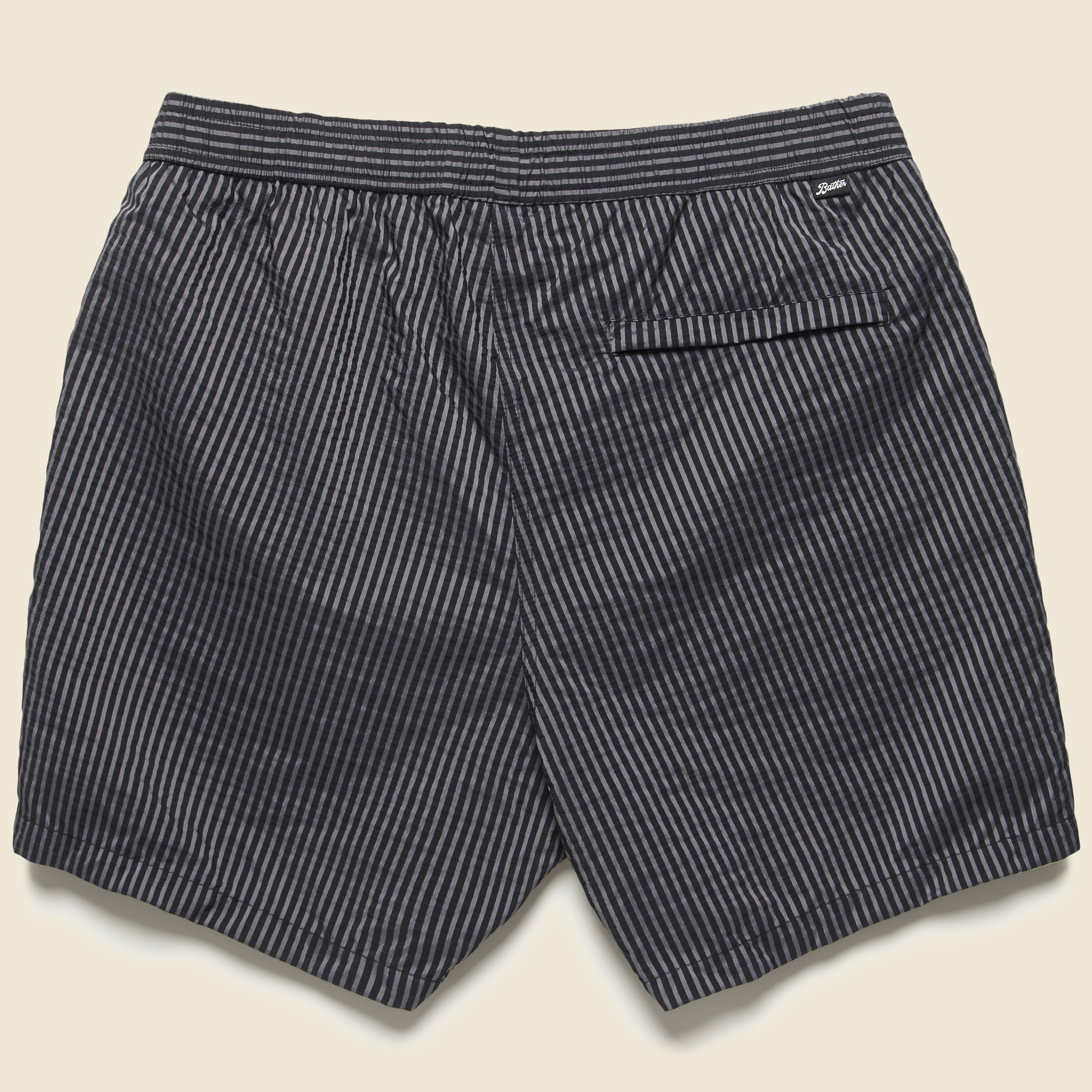 4.5" Seersucker Swim Trunks - Black - Bather - STAG Provisions - Shorts - Swim