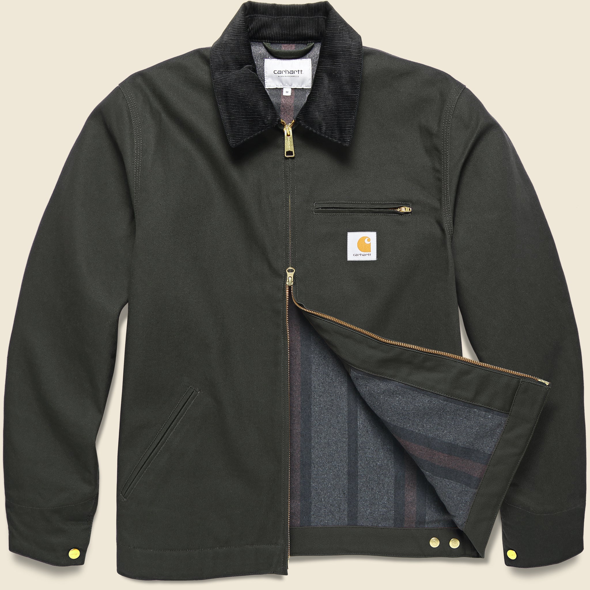 Blanket Lined Detroit Jacket - Olive/Black - Carhartt WIP - STAG Provisions - Outerwear - Coat / Jacket