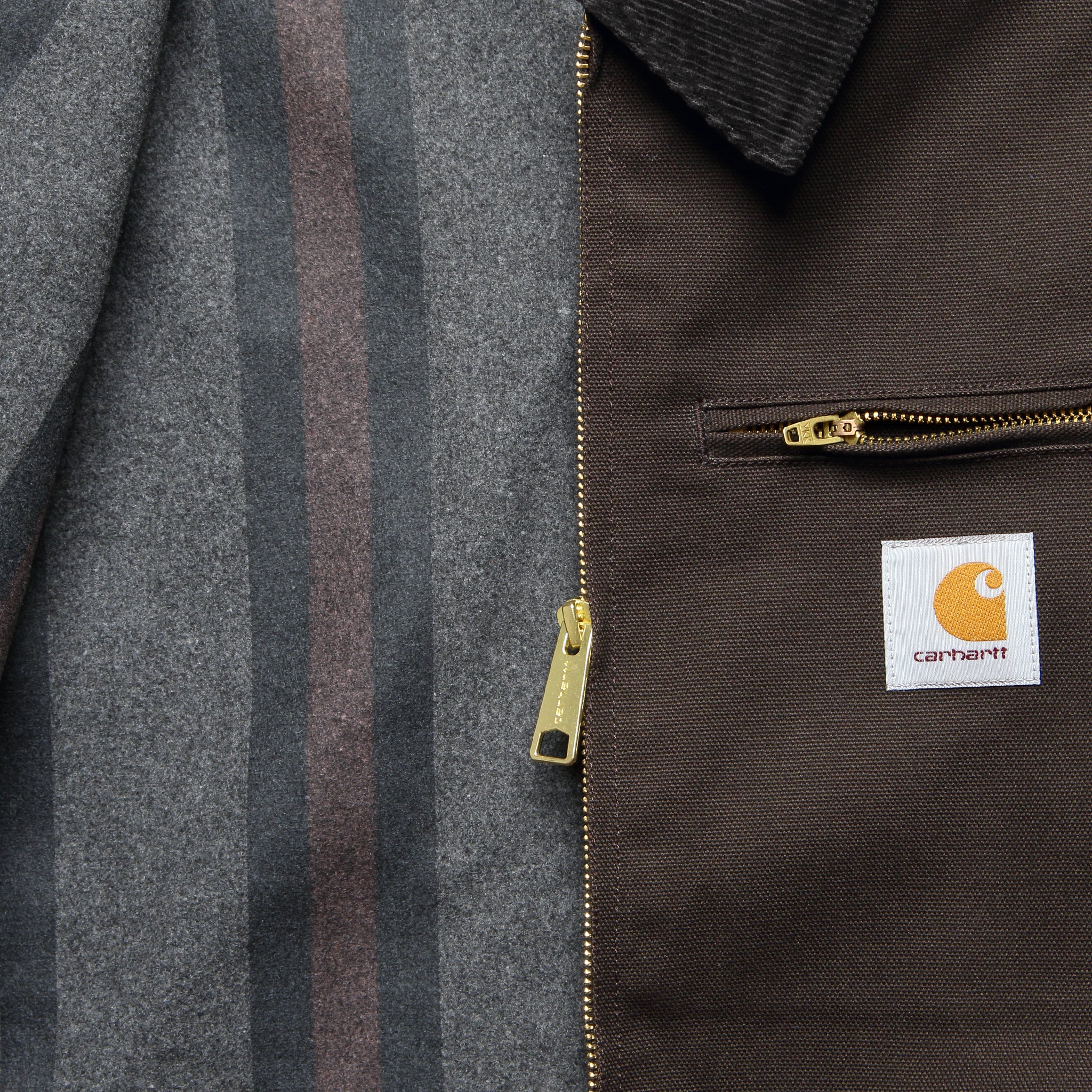 
                          Blanket Lined Detroit Jacket - Tobacco/Black - Carhartt WIP - STAG Provisions - Outerwear - Coat / Jacket
                        