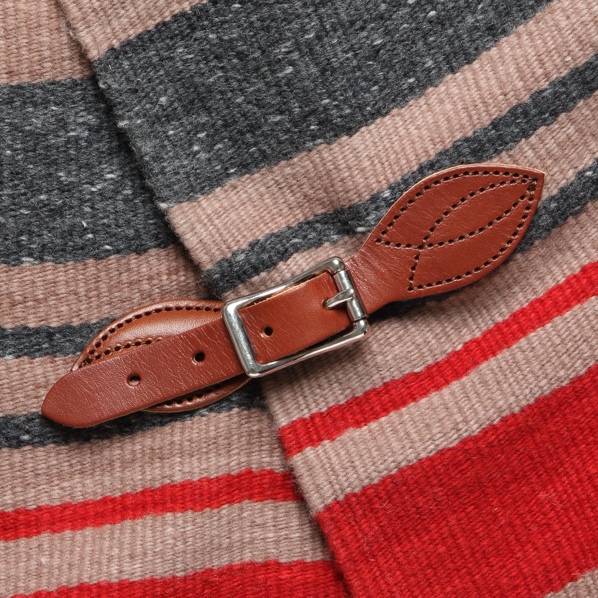 
                          Merino Wool Blanket Poncho - Dark Beige Multi - Chamula - STAG Provisions - Outerwear - Coat / Jacket
                        