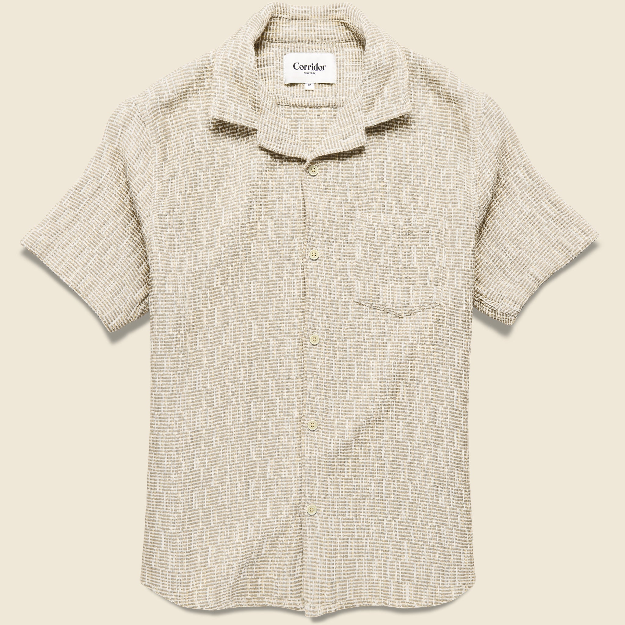Rainbow Weave Camp Shirt - Natural - Corridor - STAG Provisions - Tops - S/S Woven - Other Pattern