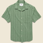 Striped Seersucker Shirt - Green - Corridor - STAG Provisions - Tops - S/S Woven - Seersucker