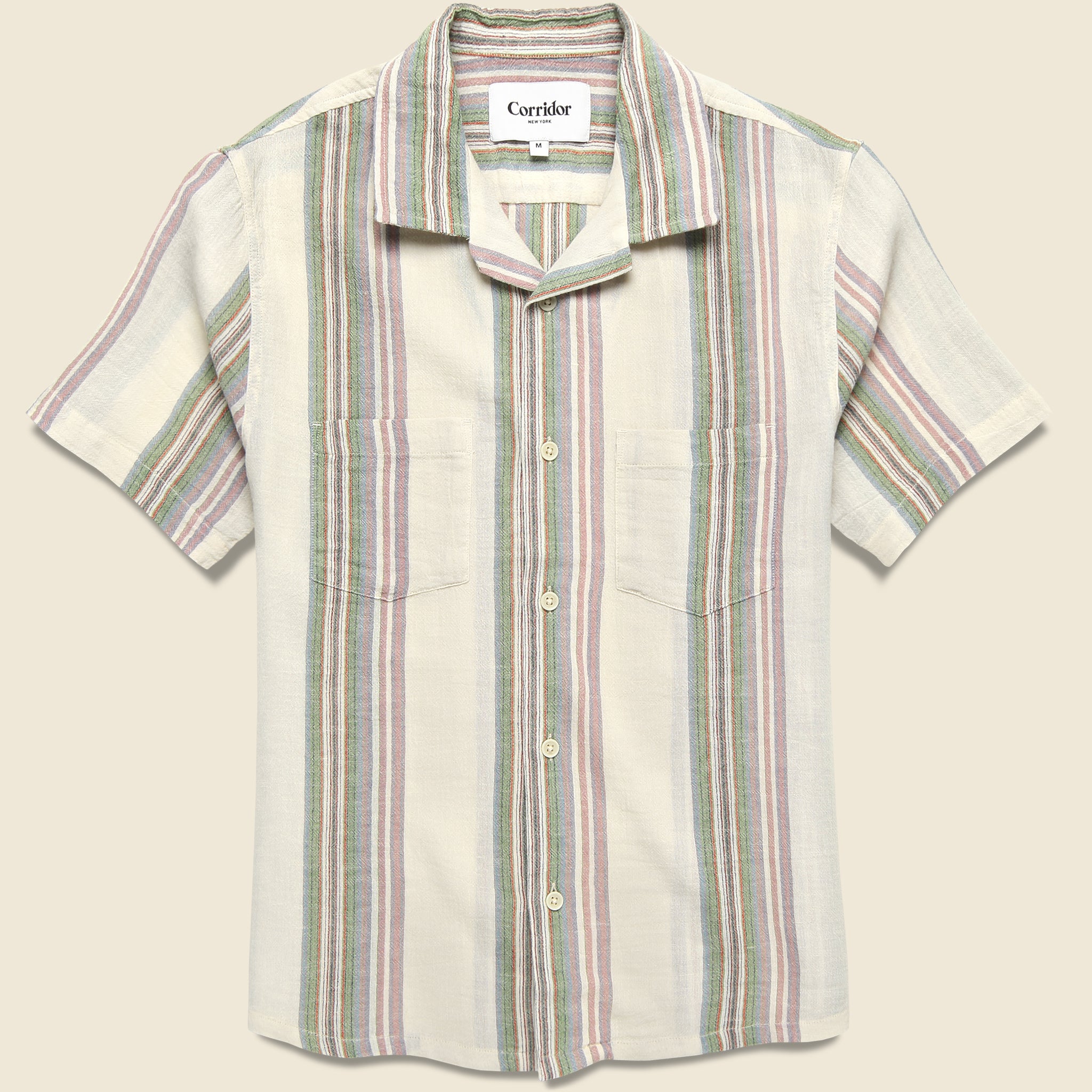 Riis Camp Shirt - Natural - Corridor - STAG Provisions - Tops - S/S Woven - Stripe