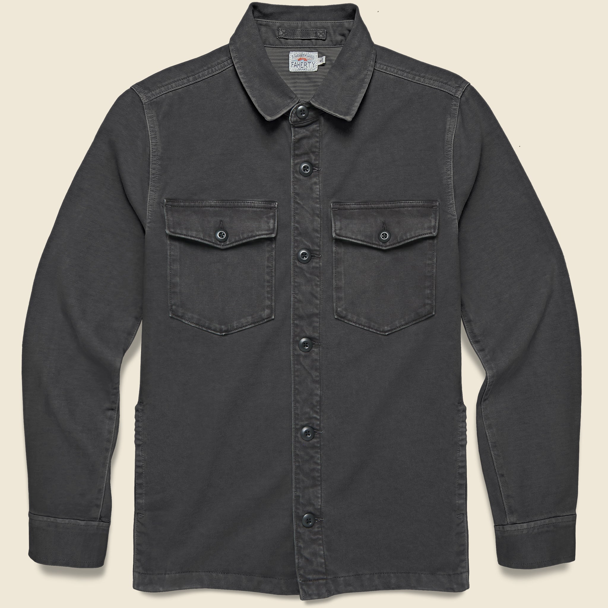 Jersey Shirt Jacket - Faded Charcoal - Faherty - STAG Provisions - Outerwear - Shirt Jacket