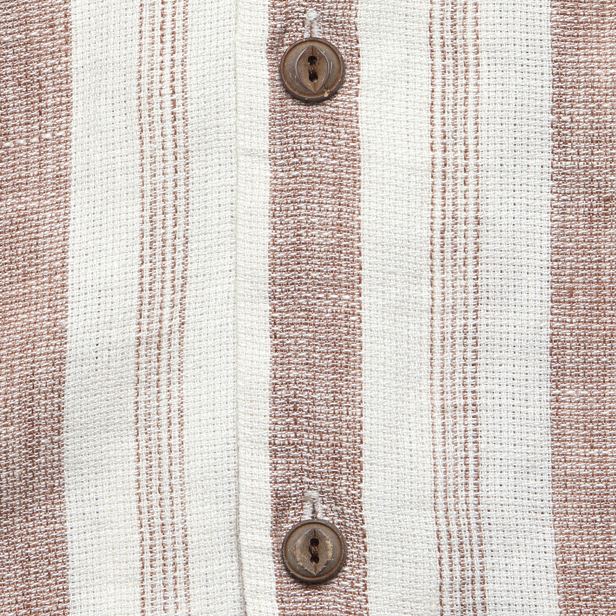 Palma Linen Shirt - Island Brown Stripe - Faherty - STAG Provisions - Tops - S/S Woven - Stripe