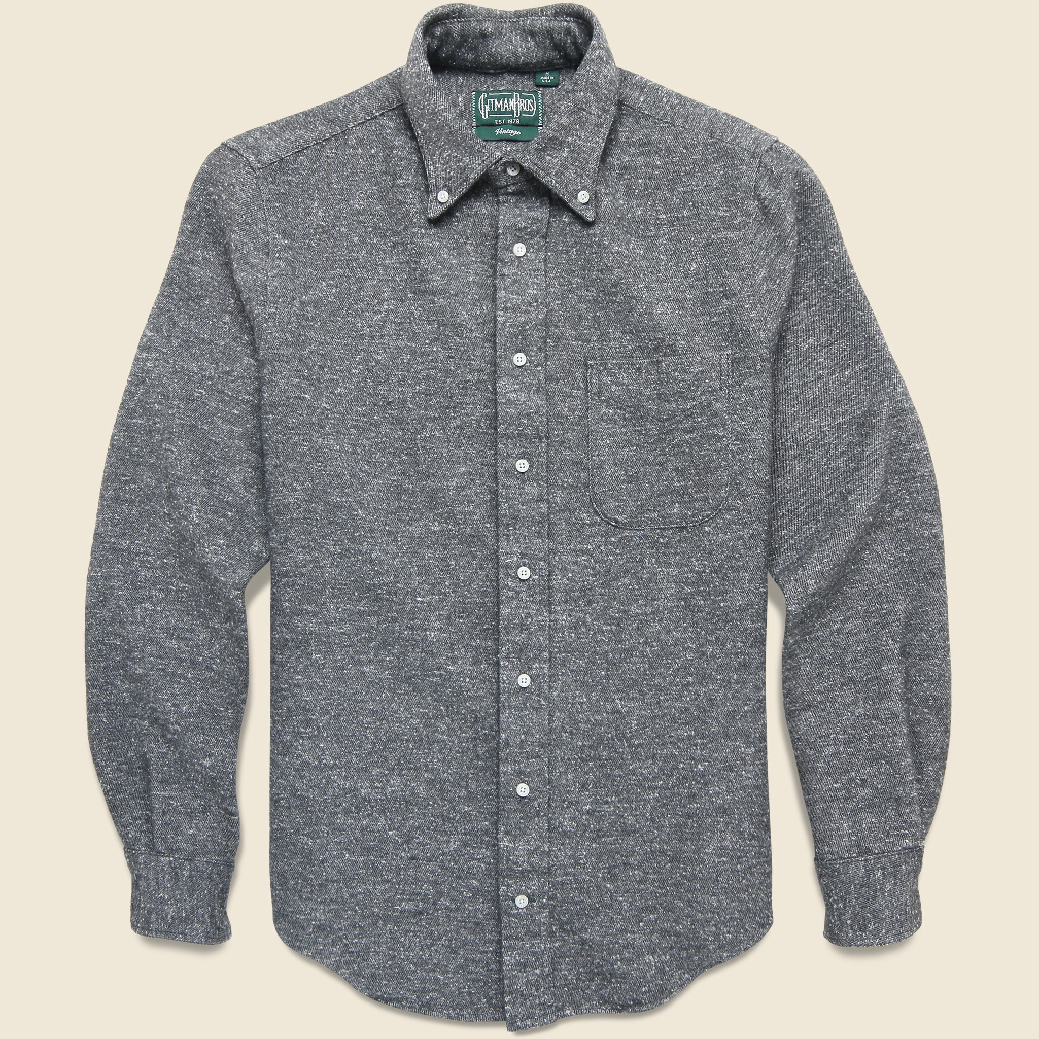 Nepped Chambray Shirt - Grey