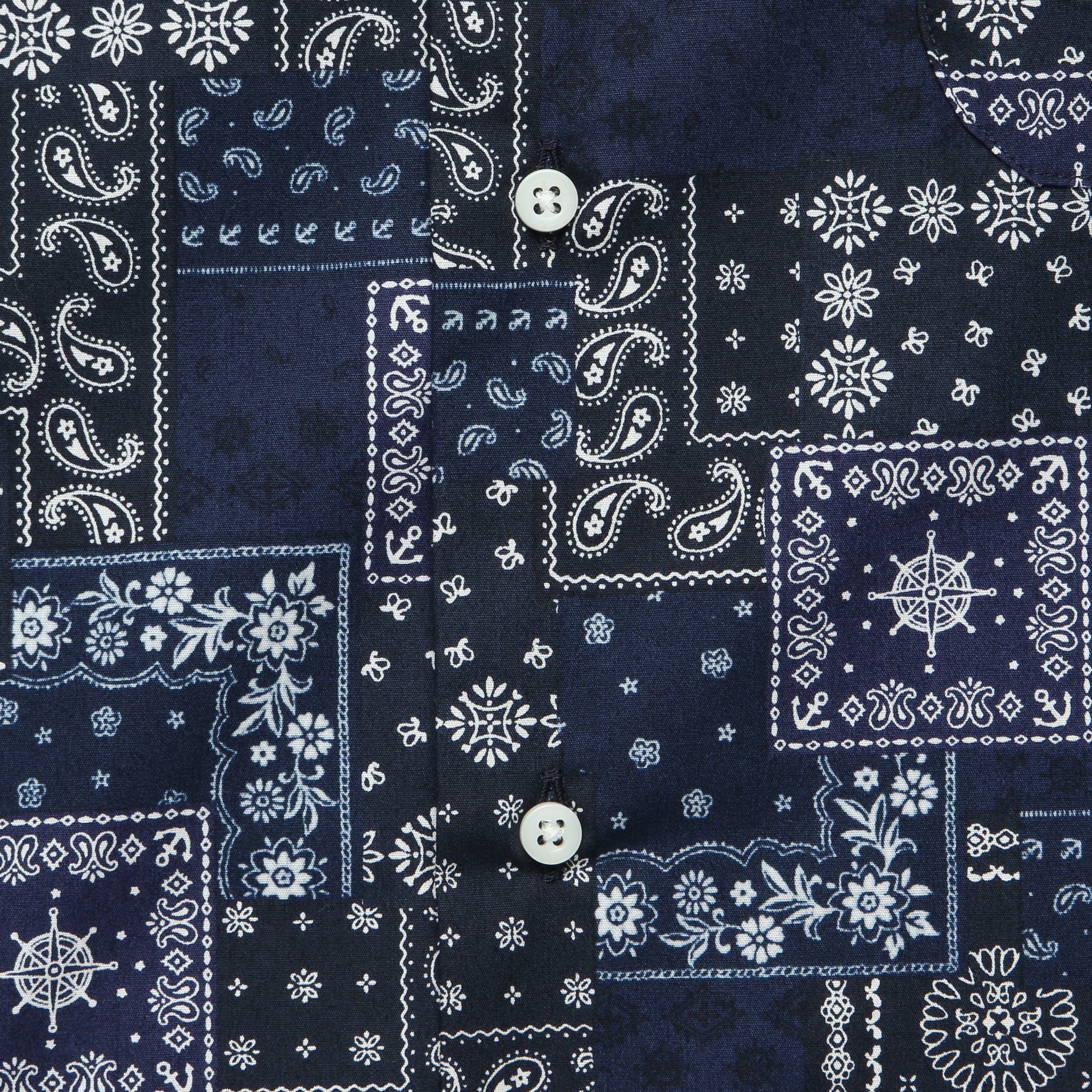 Indigo Bandana Camp Shirt - Indigo - Gitman Vintage - STAG Provisions - Tops - S/S Woven - Other Pattern