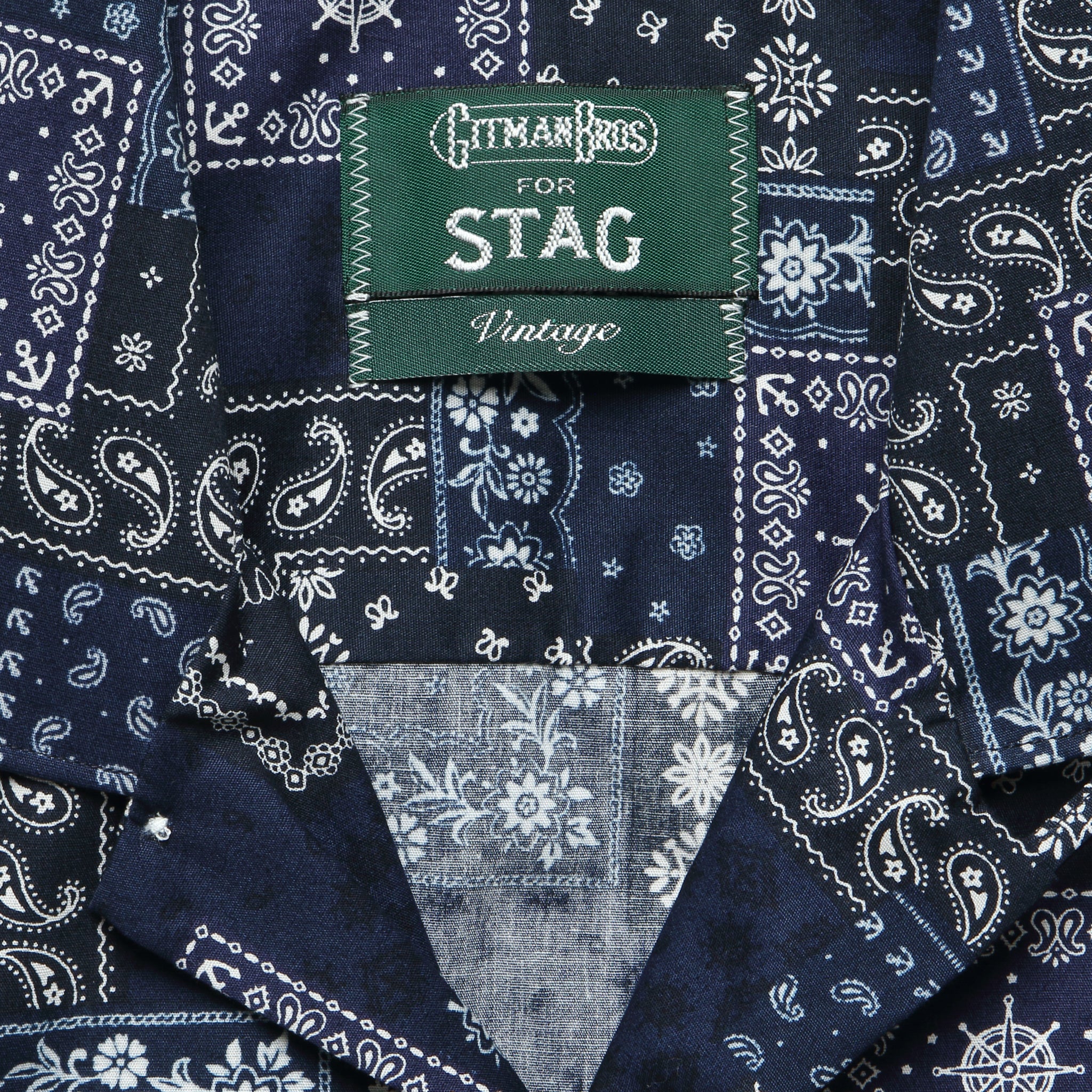 Indigo Bandana Camp Shirt - Indigo - Gitman Vintage - STAG Provisions - Tops - S/S Woven - Other Pattern