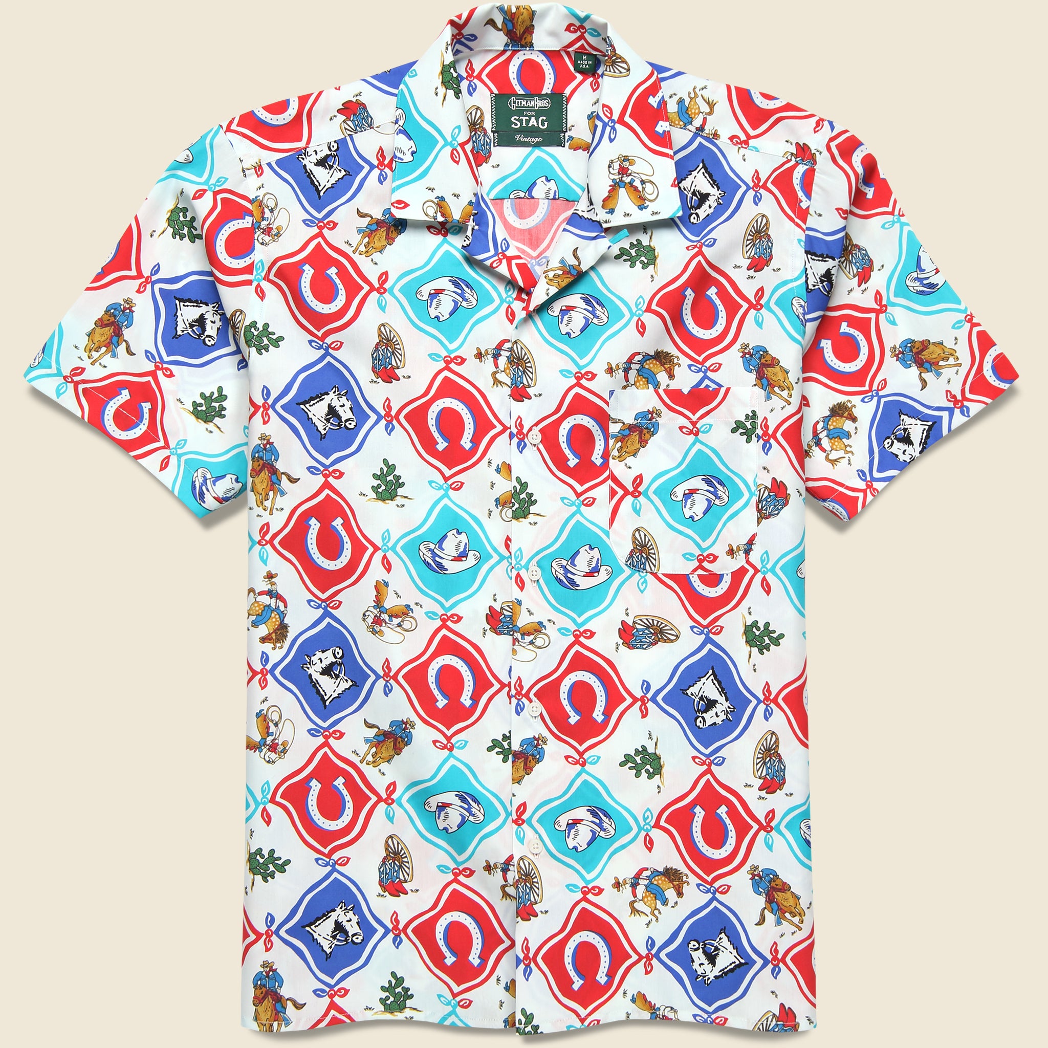 Bandana Cowboy Shirt - White Multi - Gitman Vintage - STAG Provisions - Tops - S/S Woven - Other Pattern