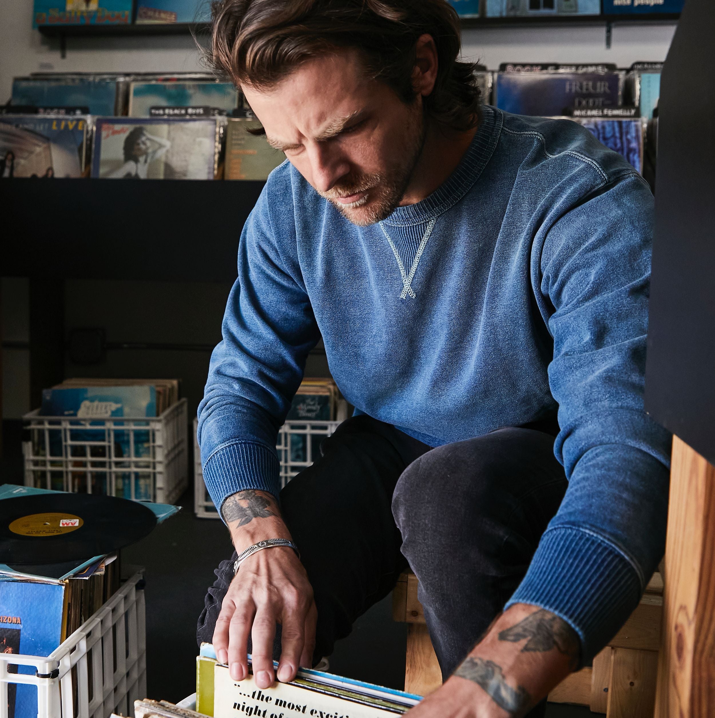 
                          French Terry Sweatshirt - Washed Indigo
                        