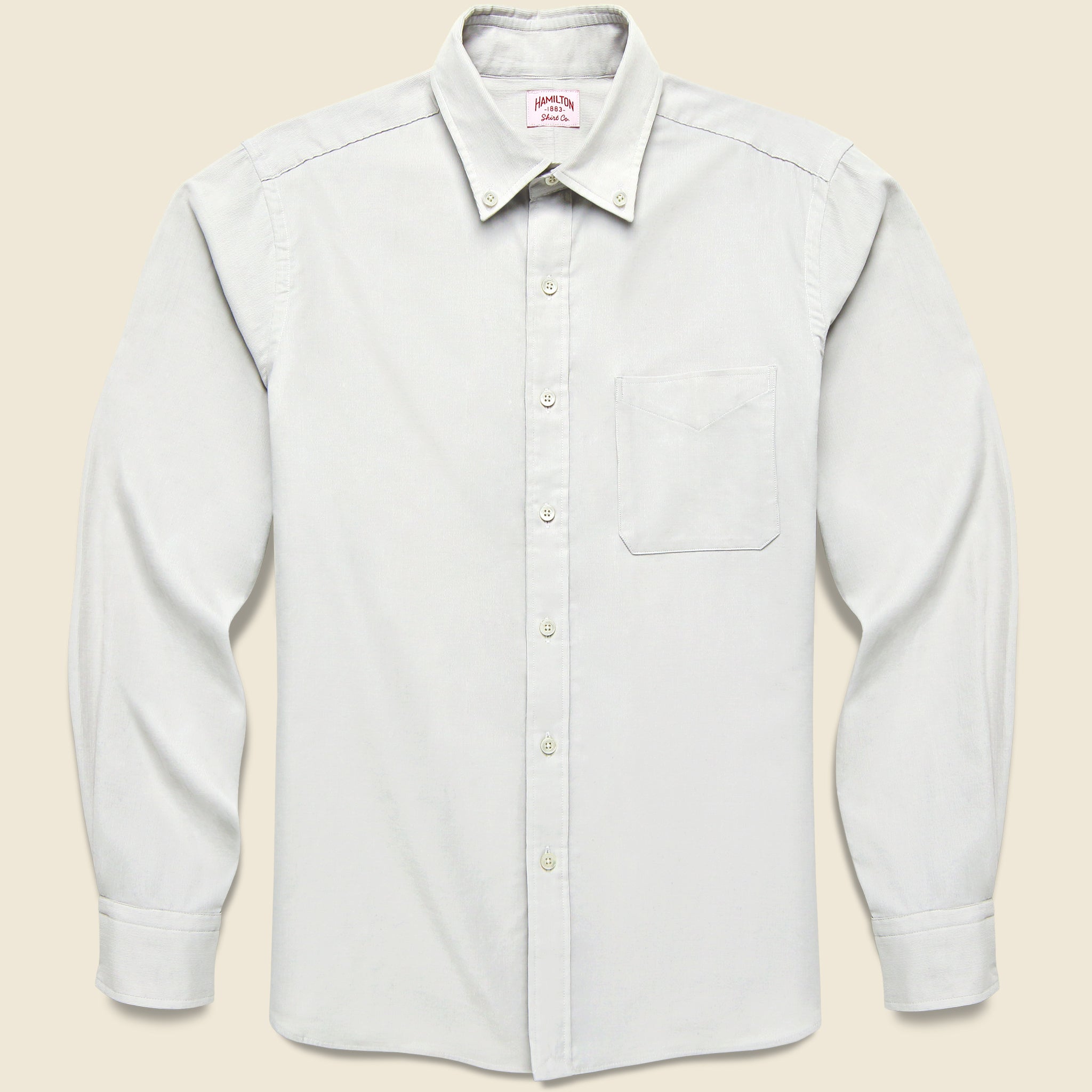 Micro Corduroy Shirt - Ecru - Hamilton Shirt Co. - STAG Provisions - Tops - L/S Woven - Corduroy