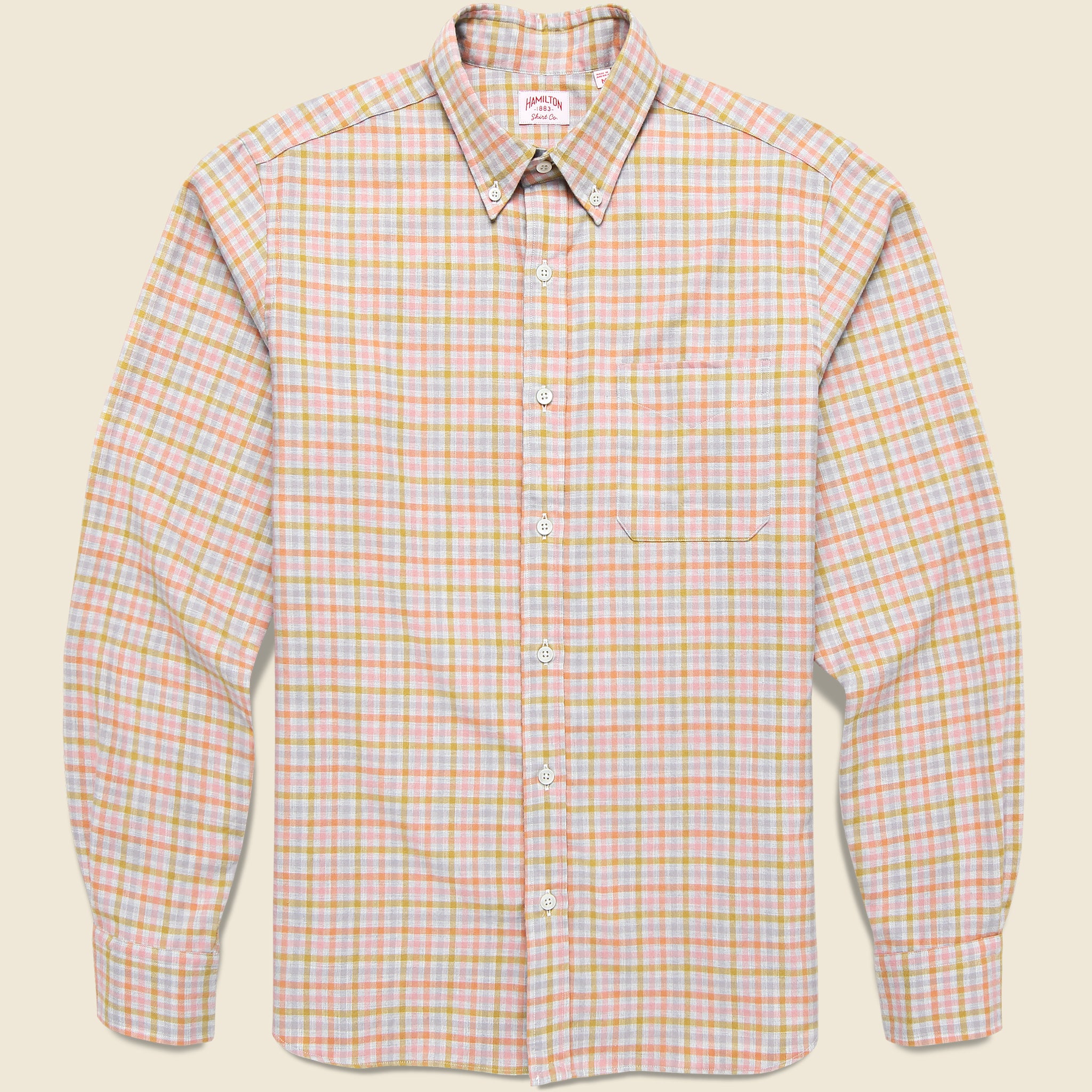 Brushed Twill Sport Shirt - Grey/Pink Plaid - Hamilton Shirt Co. - STAG Provisions - Tops - L/S Woven - Plaid