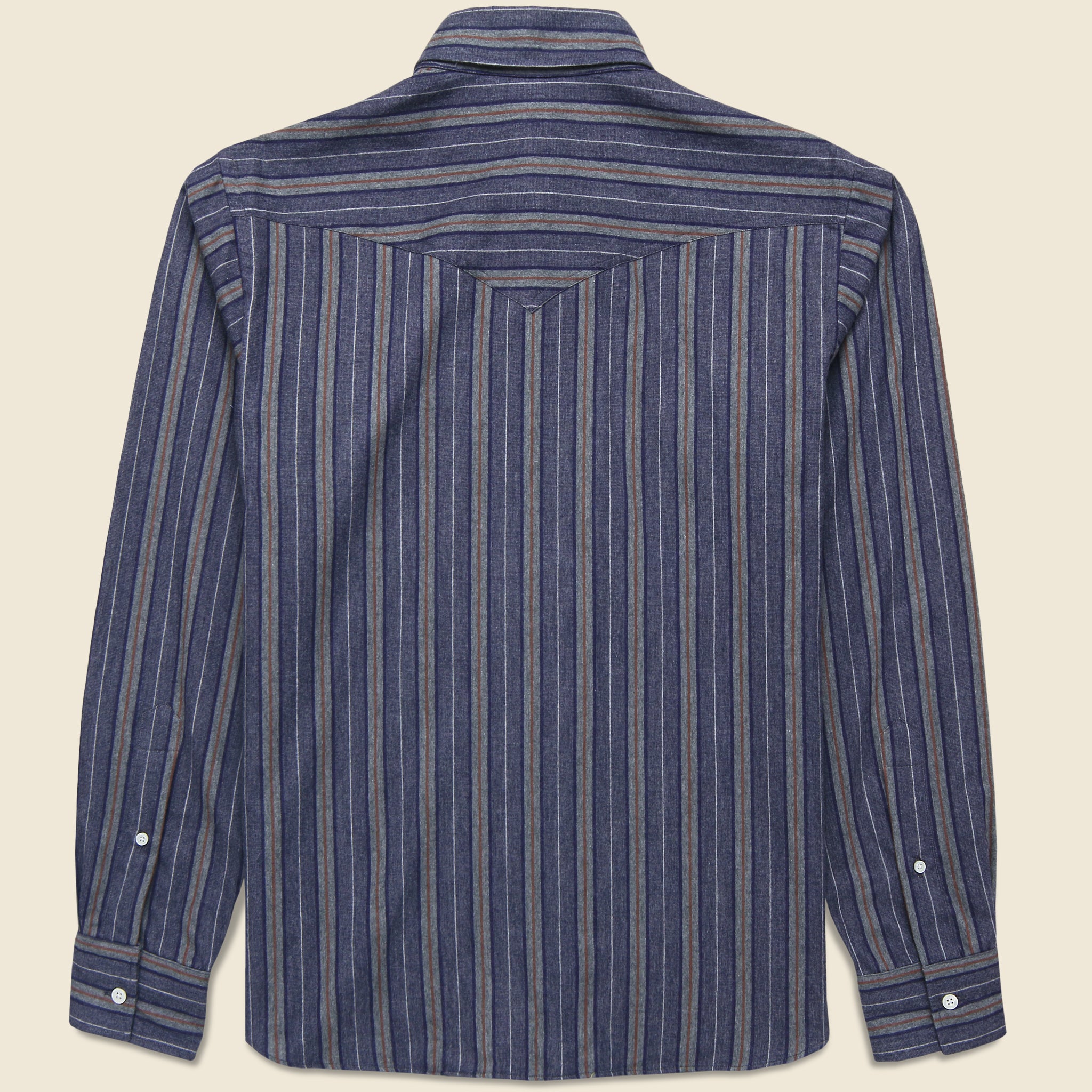 
                          Brushed Striped Shirt - Navy - Hamilton Shirt Co. - STAG Provisions - Tops - L/S Woven - Stripe
                        