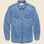 Hayes Pearl Snap - Indigo Stripe - Imogene + Willie - STAG Provisions - Tops - L/S Woven - Stripe